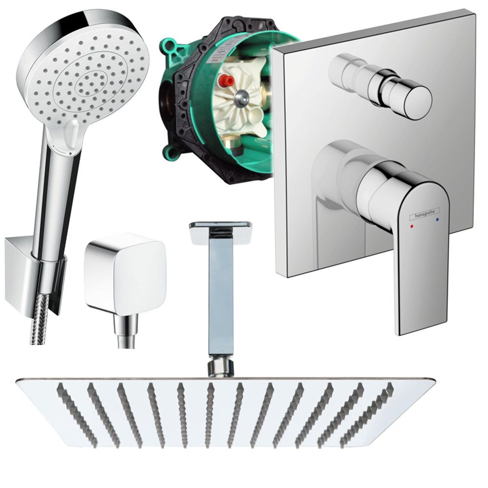 Hansgrohe und Jowi Duscharmatur Vernis Shape, Unterputz Duschsystem mit Kop günstig online kaufen