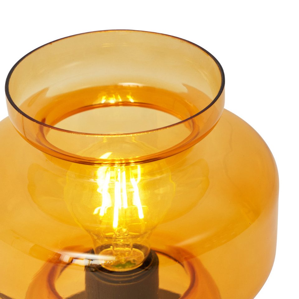 Qazqa Tischleuchte Denise, ohne Leuchtmittel, E27, Orange, Retro, Glas, 1-f günstig online kaufen