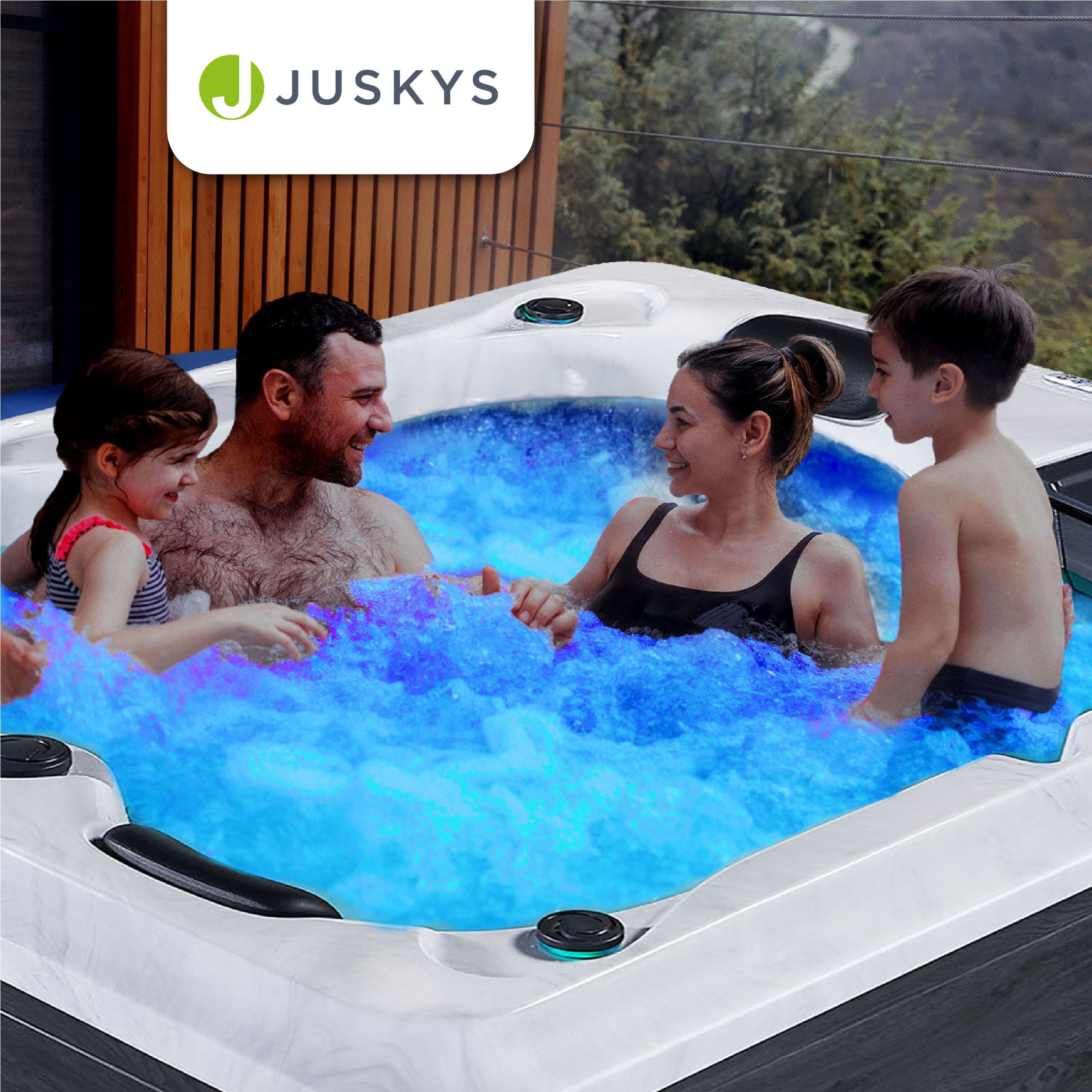 Artsauna Whirlpool Oasis, (Spa mit Massagedüsen, LED-Beleuchtung, inkl. Abdeckung)