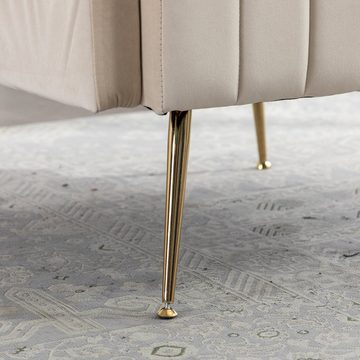 Odikalo Loungesessel Einzelsofa Akzent Stuhl Freizeit goldene Füßen gepolstert mehrfarbig