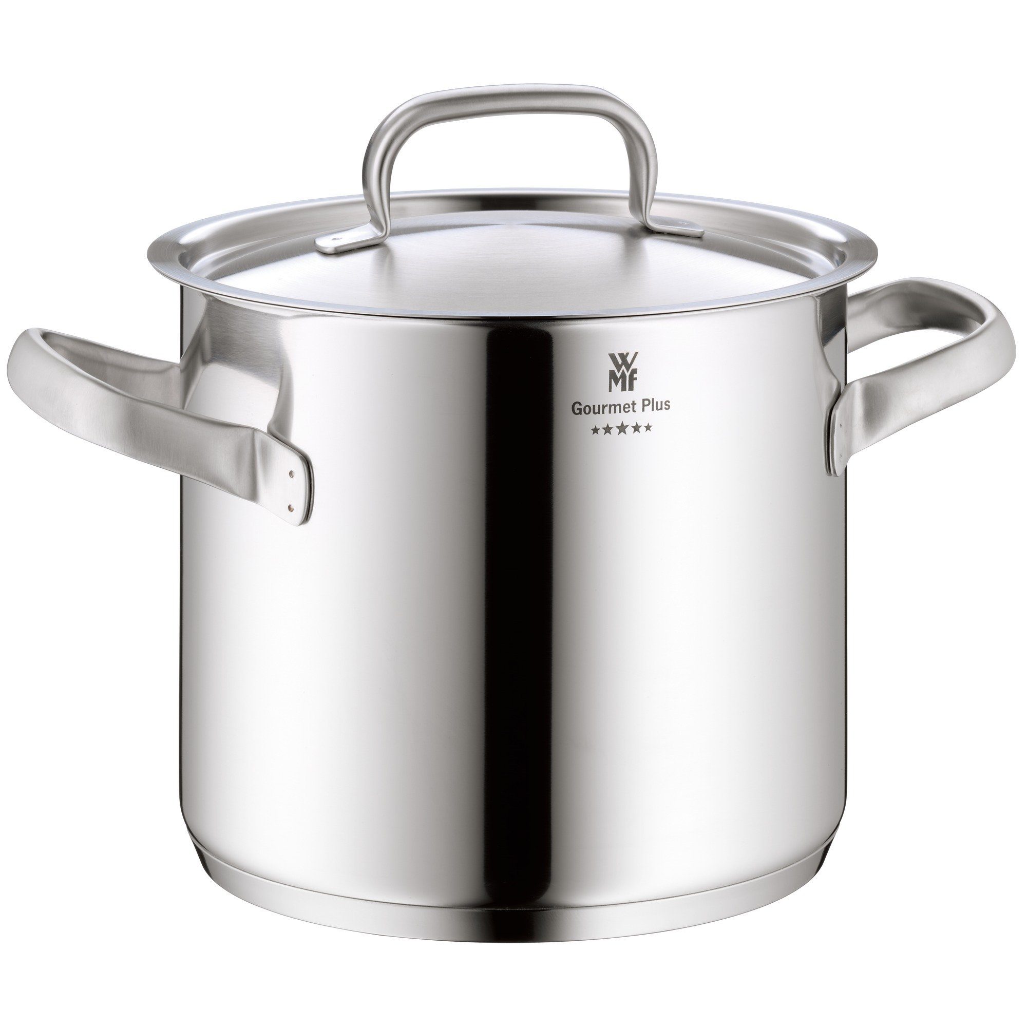 WMF Suppentopf Gourmet Plus Gemüsetopf mit Deckel, 24 cm, Cromargan® Edelstahl rostfrei 18/10 (1-tlg., 1x Gemüsetopf mit Deckel 24 cm (Volumen 8,8l, Höhe 22 cm), - optimal für Herdplatten mit Ø 22 cm