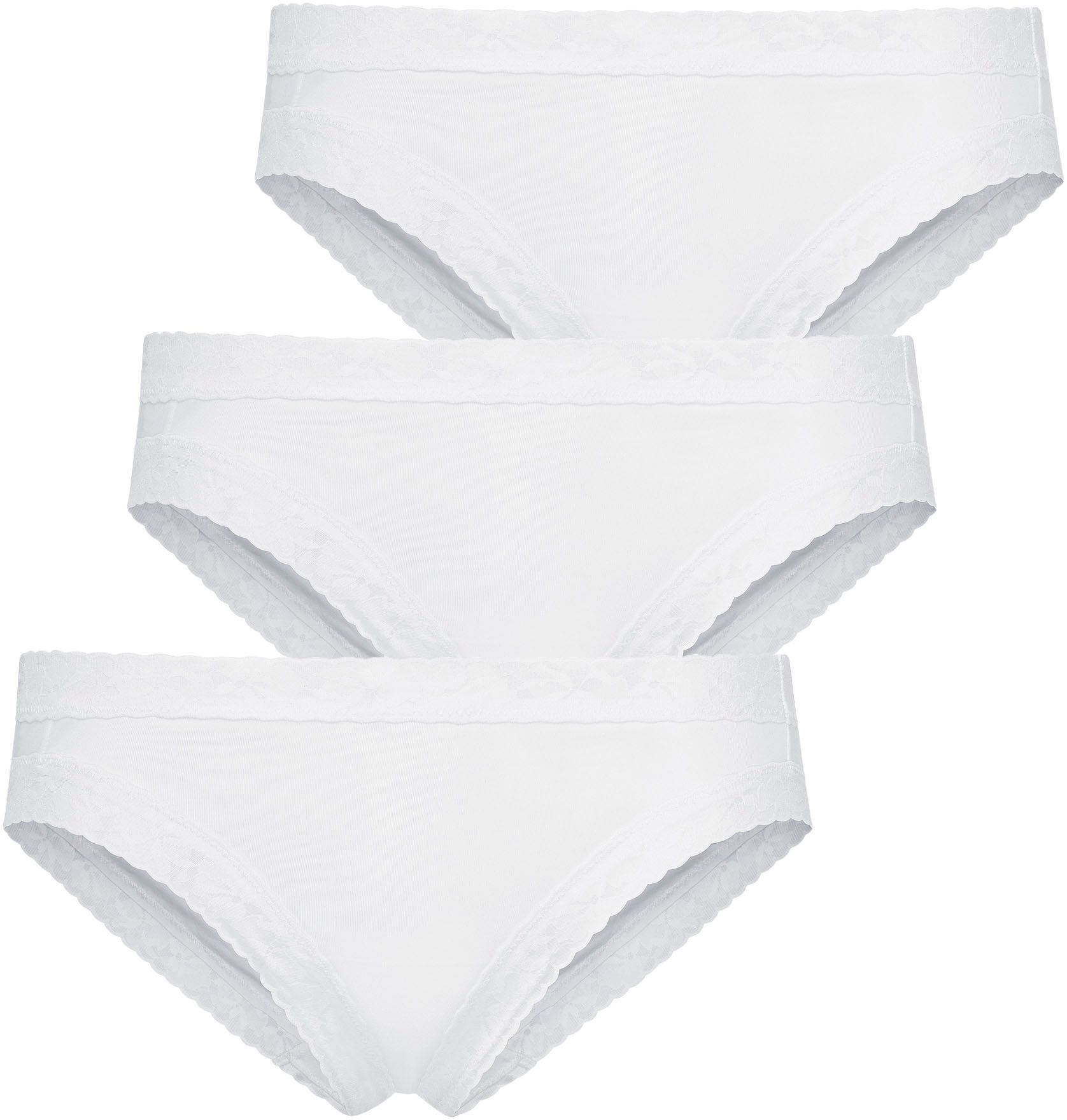 Jockey Bikinislip Soft Stretch Lace (3er Pack) mit dezenter Spitze besetzt