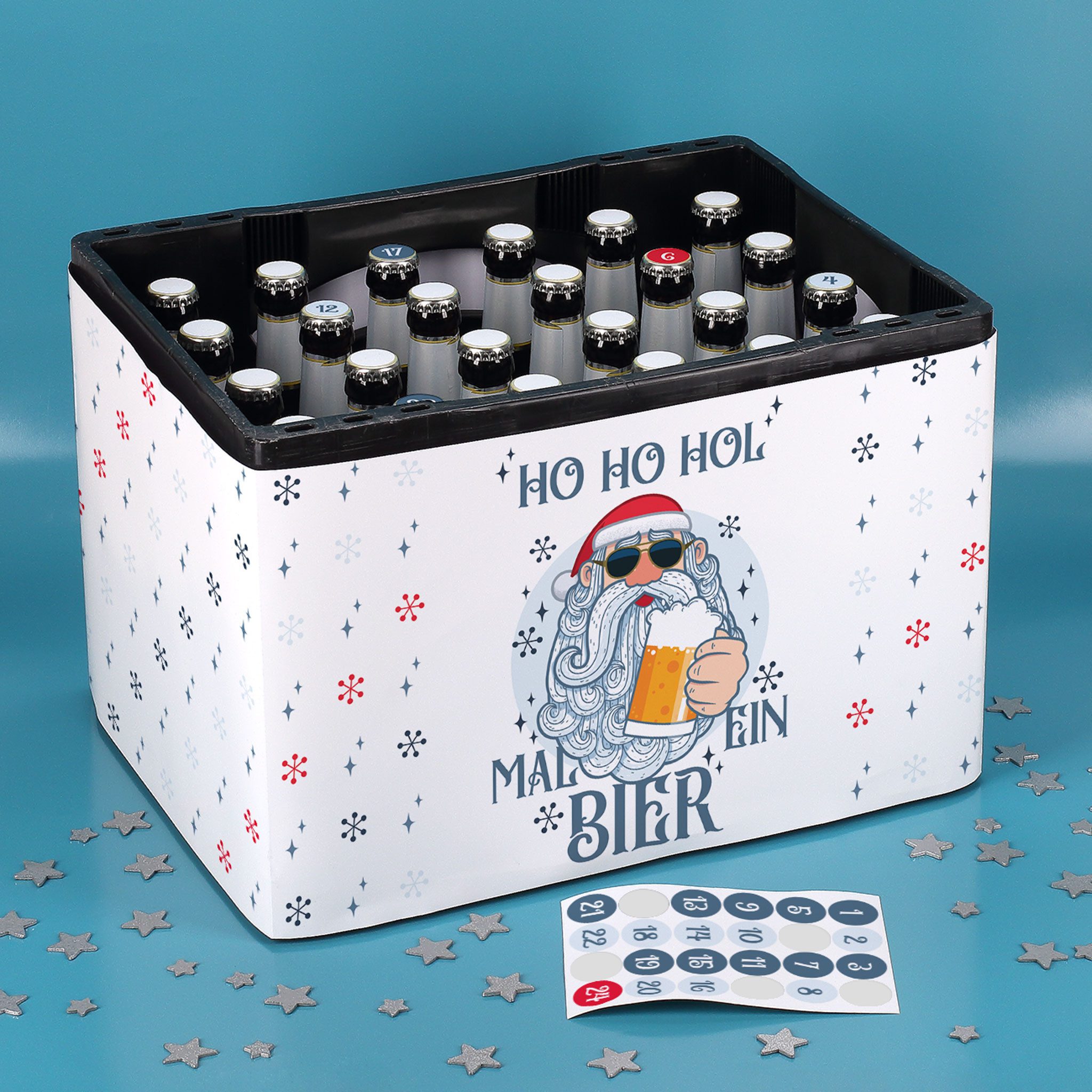 Herz & Heim DIY-Adventskalender 24 Aufkleber & Banderole für Bierkasten - S günstig online kaufen