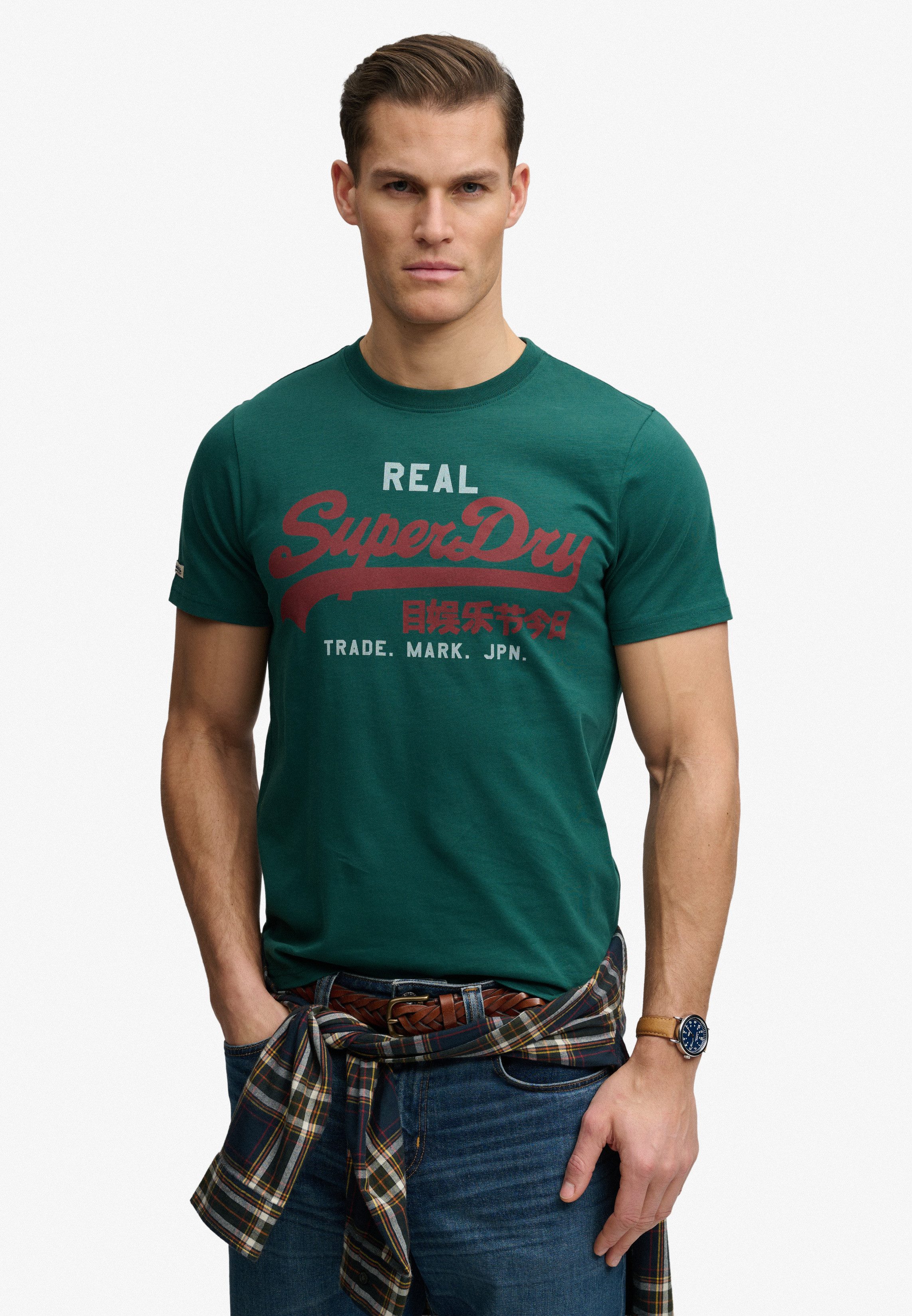 Superdry Rundhalsshirt VL CLASSIC TEE mit klassischem Vintage-Logo Print