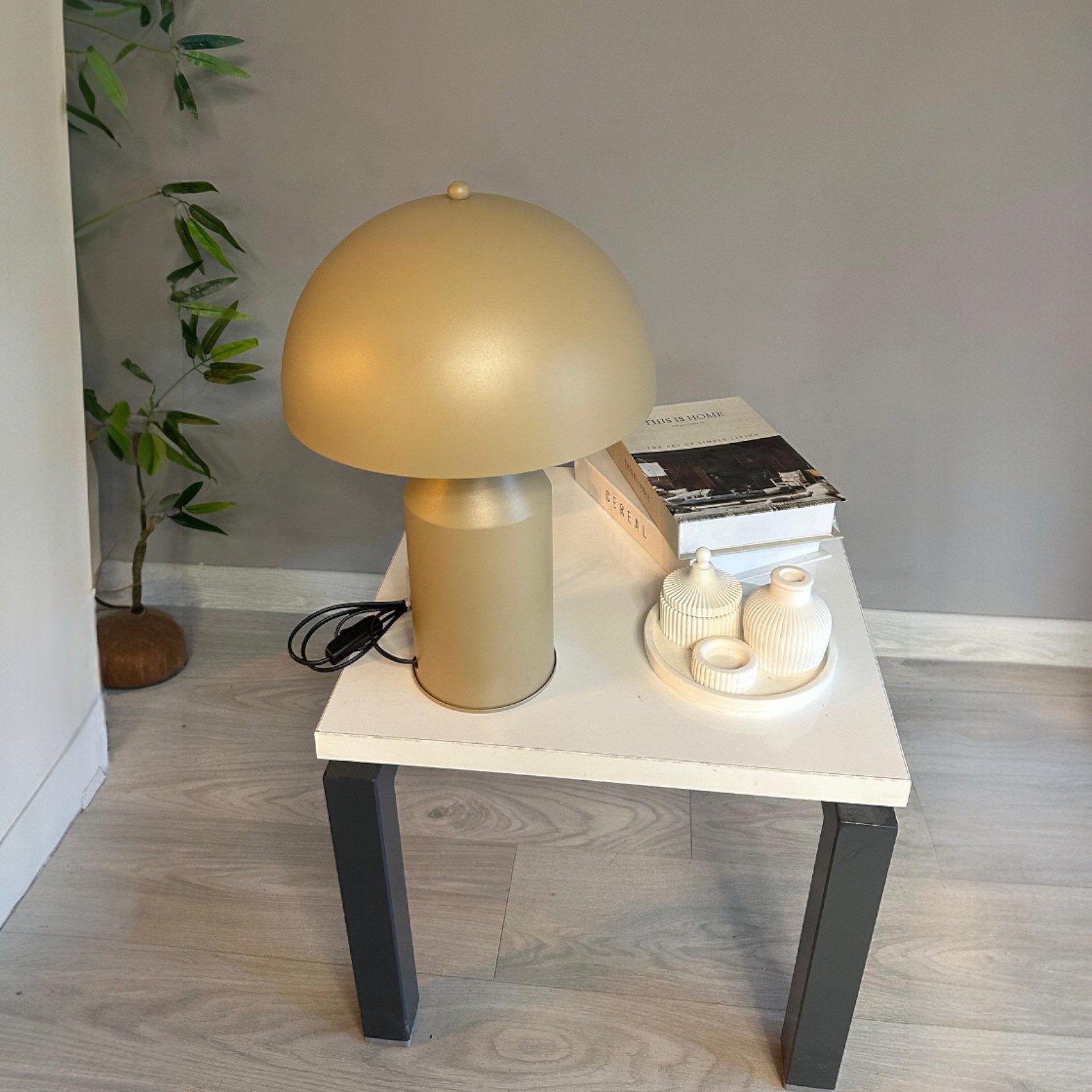 Bamyum Tischleuchte Nachttischlampe mit Kabel Lipeo Metall Pilz Lampe, ohne Leuchtmittel