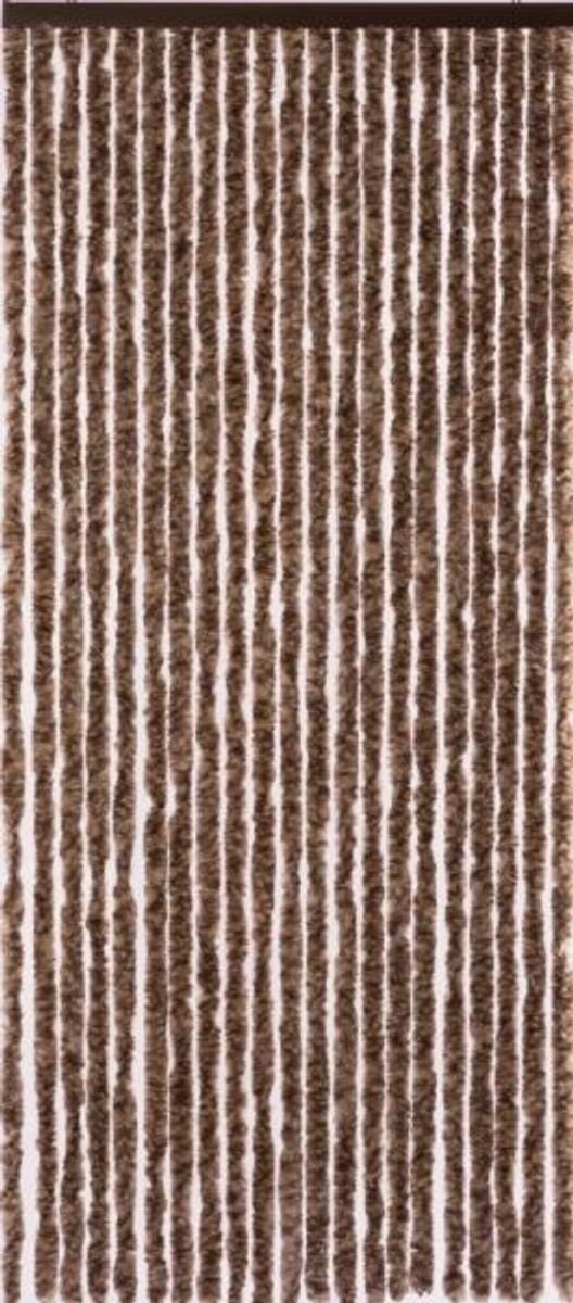CONACORD Türvorhang Decona Flauschvorhang braun meliert, Hakenaufhängung, halbtransparent, 90 x 200 cm, Chenille - inkl. Tragetasche