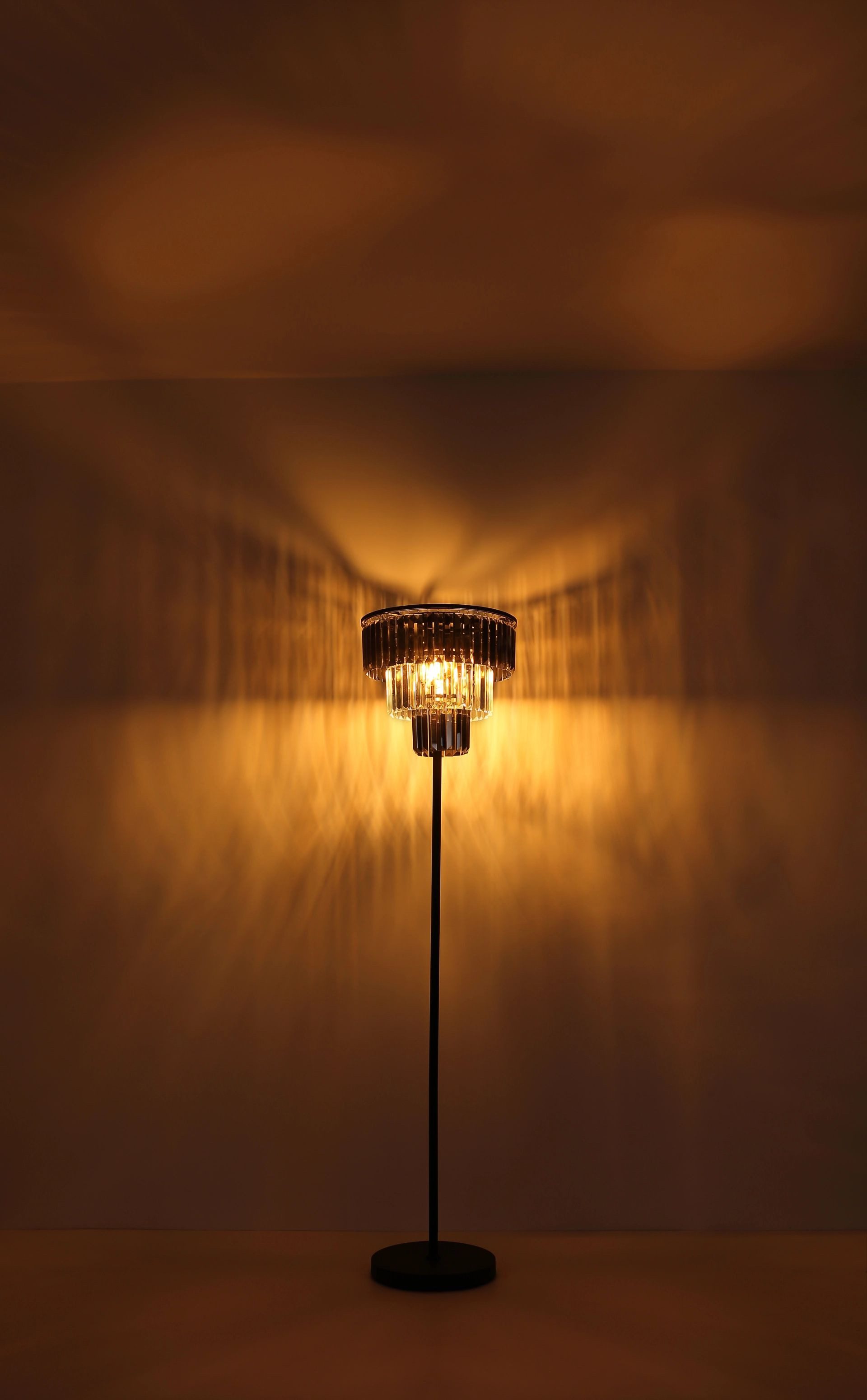GLOBO LIGHTING Stehlampe NAXIS, ohne Leuchtmittel, Kristalllampe, Glaskristalle, Design Leuchte, Stehleuchte
