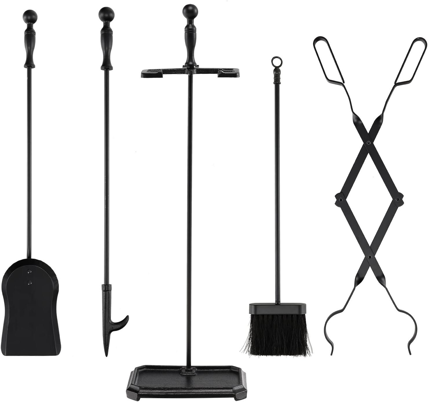 KOMFOTTEU Kehrgarnitur Kaminbesteck, (Set, 5-tlg), schwarz