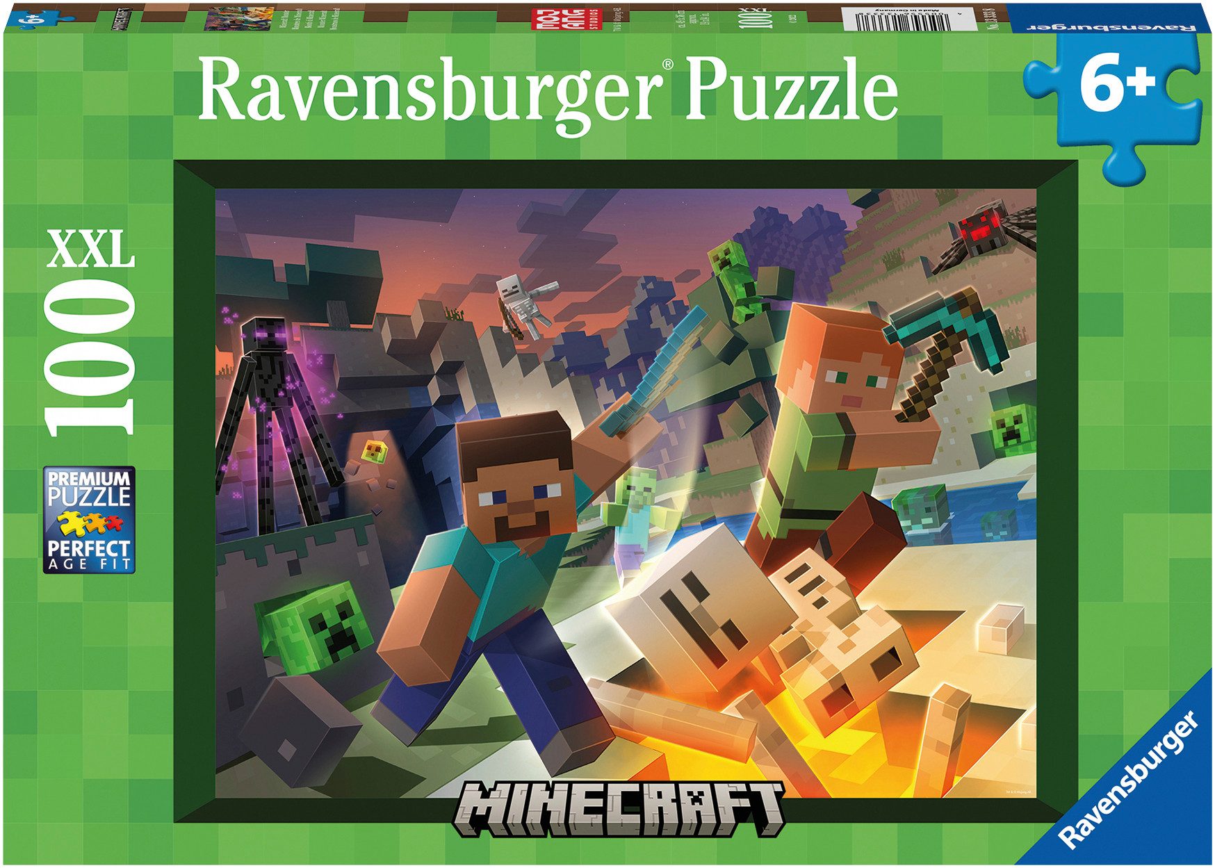 Ravensburger Puzzle Monster Minecraft, 100 Puzzleteile, Made in Germany günstig online kaufen