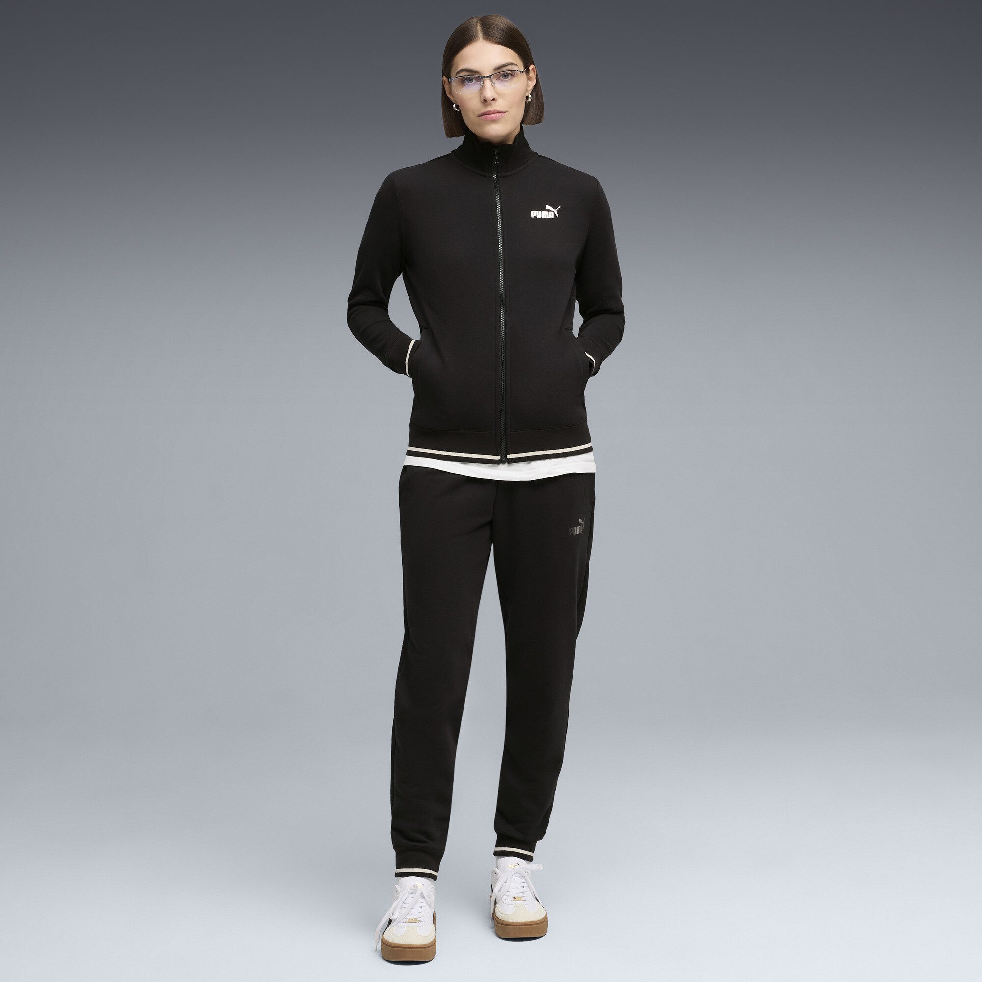 PUMA Jogginganzug Metallic Trainingsanzug mit Reißverschluss Damen günstig online kaufen