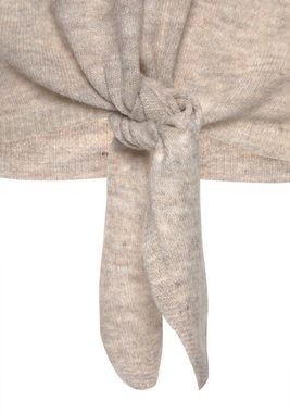 LASCANA Strickpullover mit U-Boot-Ausschnitt und Knoten-Detail, casual-chic