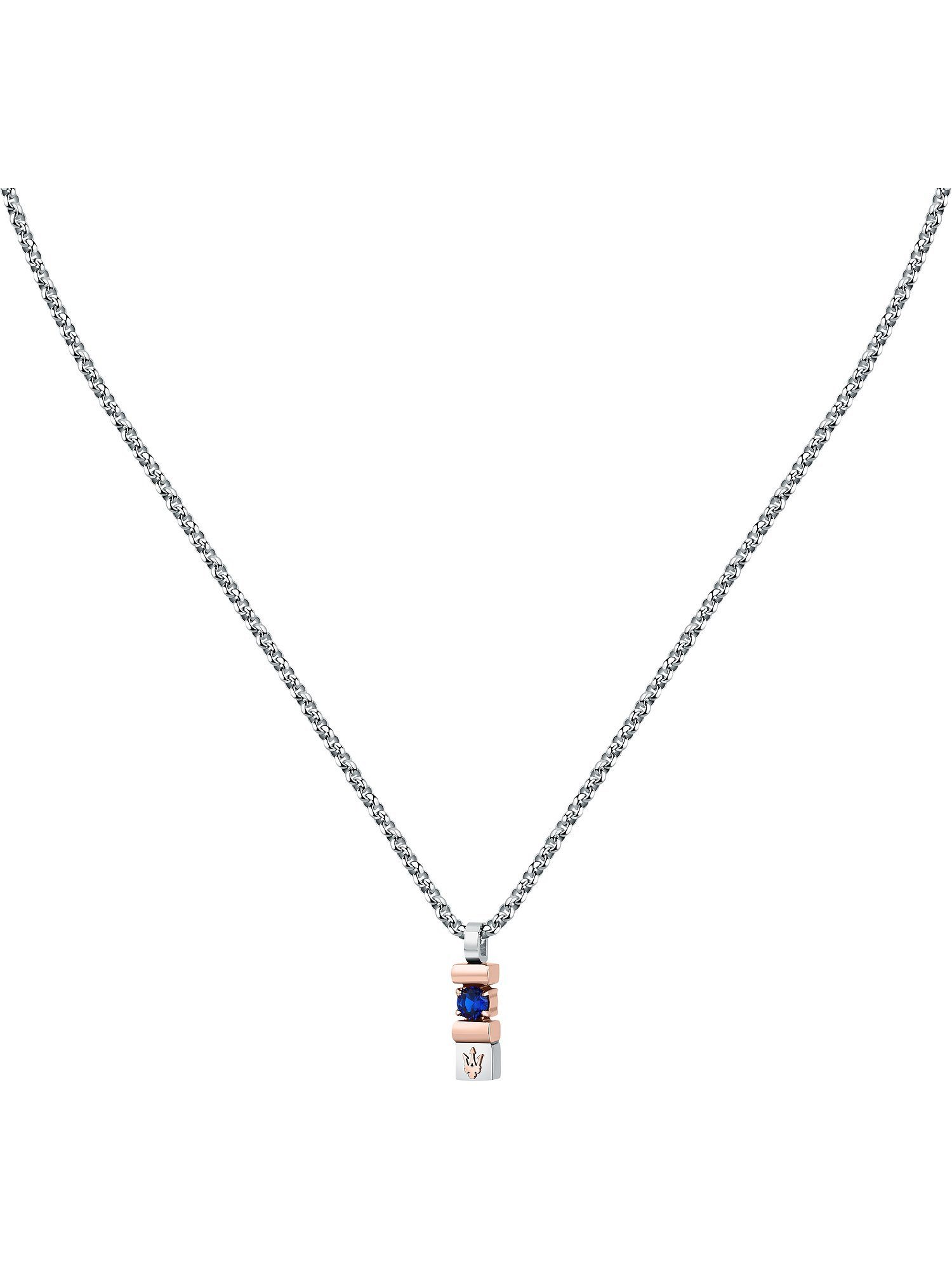 MASERATI Edelstahlkette Maserati Herren-Kette Edelstahl Saphir