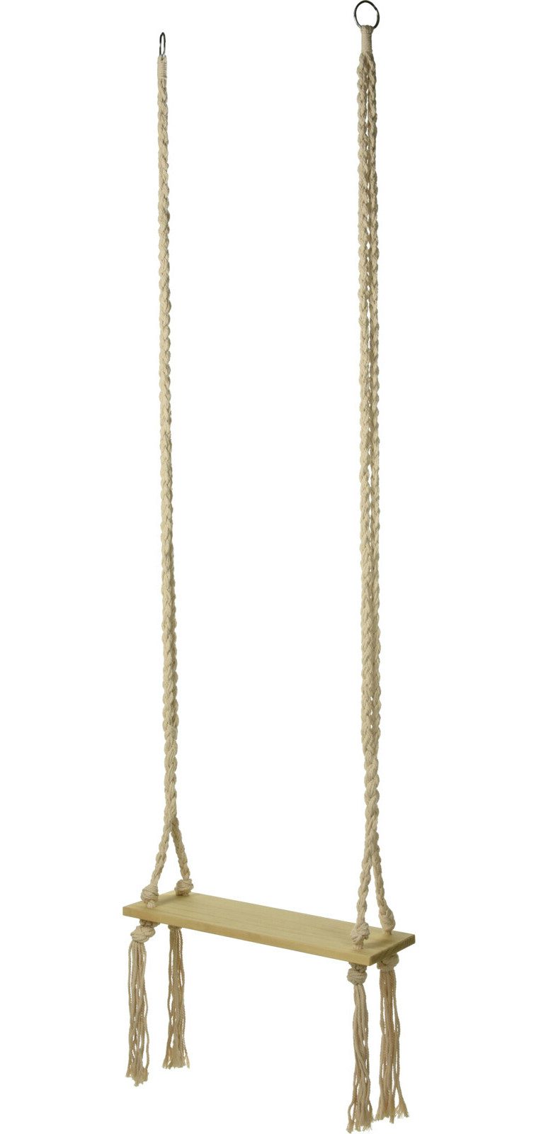 Koopman Einzelschaukel Indoor Hängeschaukel 176x55x20 cm Holz Tau Dekoratio günstig online kaufen
