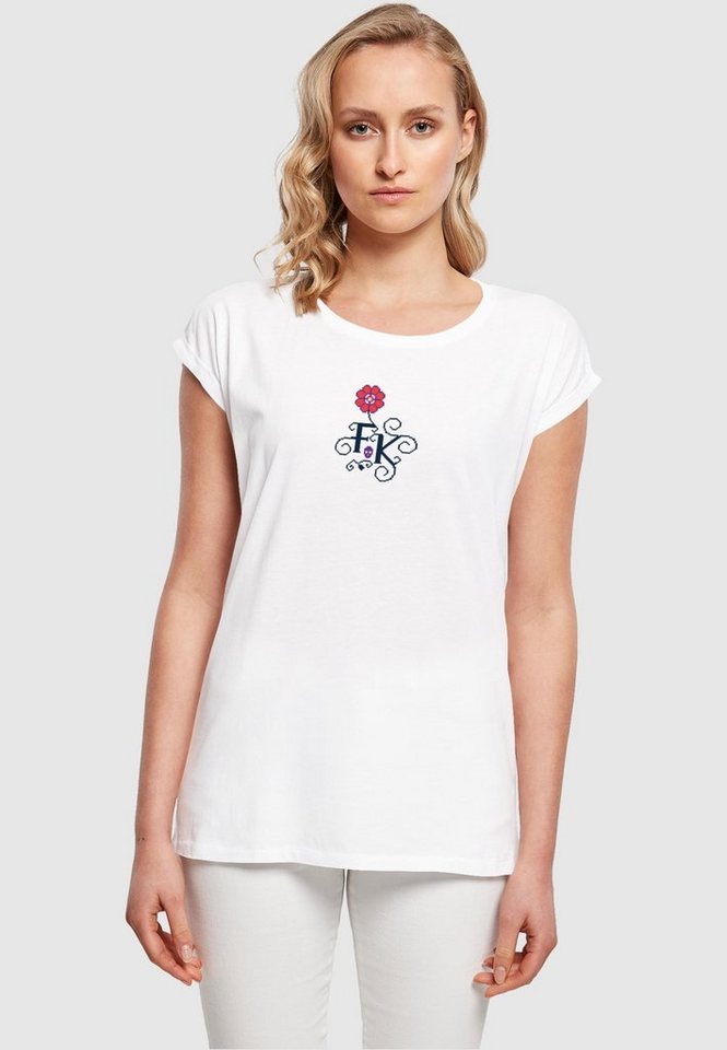 -tlg) - Extended Merchcode T-Shirt (1 Kahlo Ladies Frida Tee Damen Shoulder Pixels
