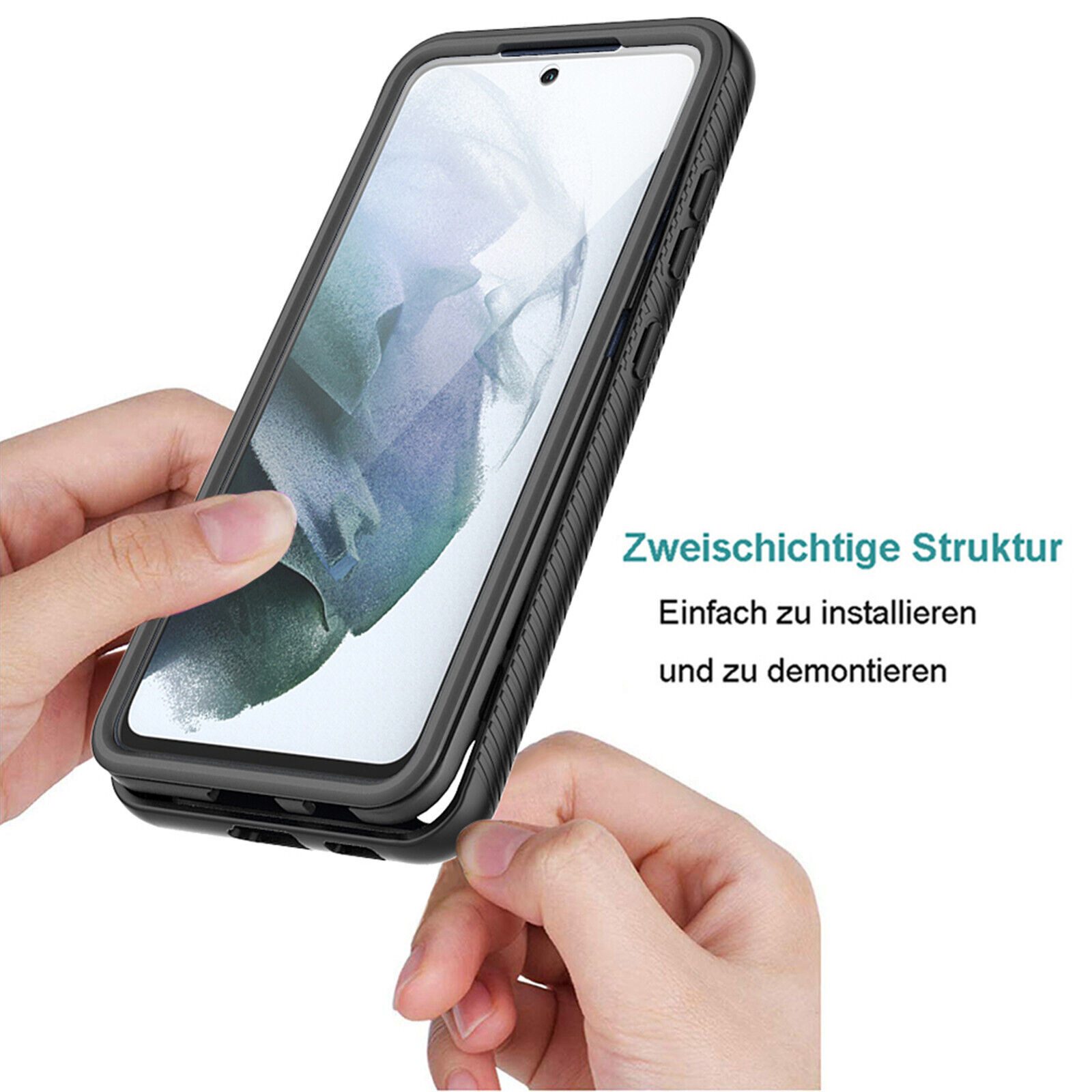 betterfon Handyhülle für Samsung Galaxy S21 FE 5G TPU Case mit 360° Rundumschutz, 360 Grad Hülle mit Displayschutz und Fingerprint – Bild 5 von 5