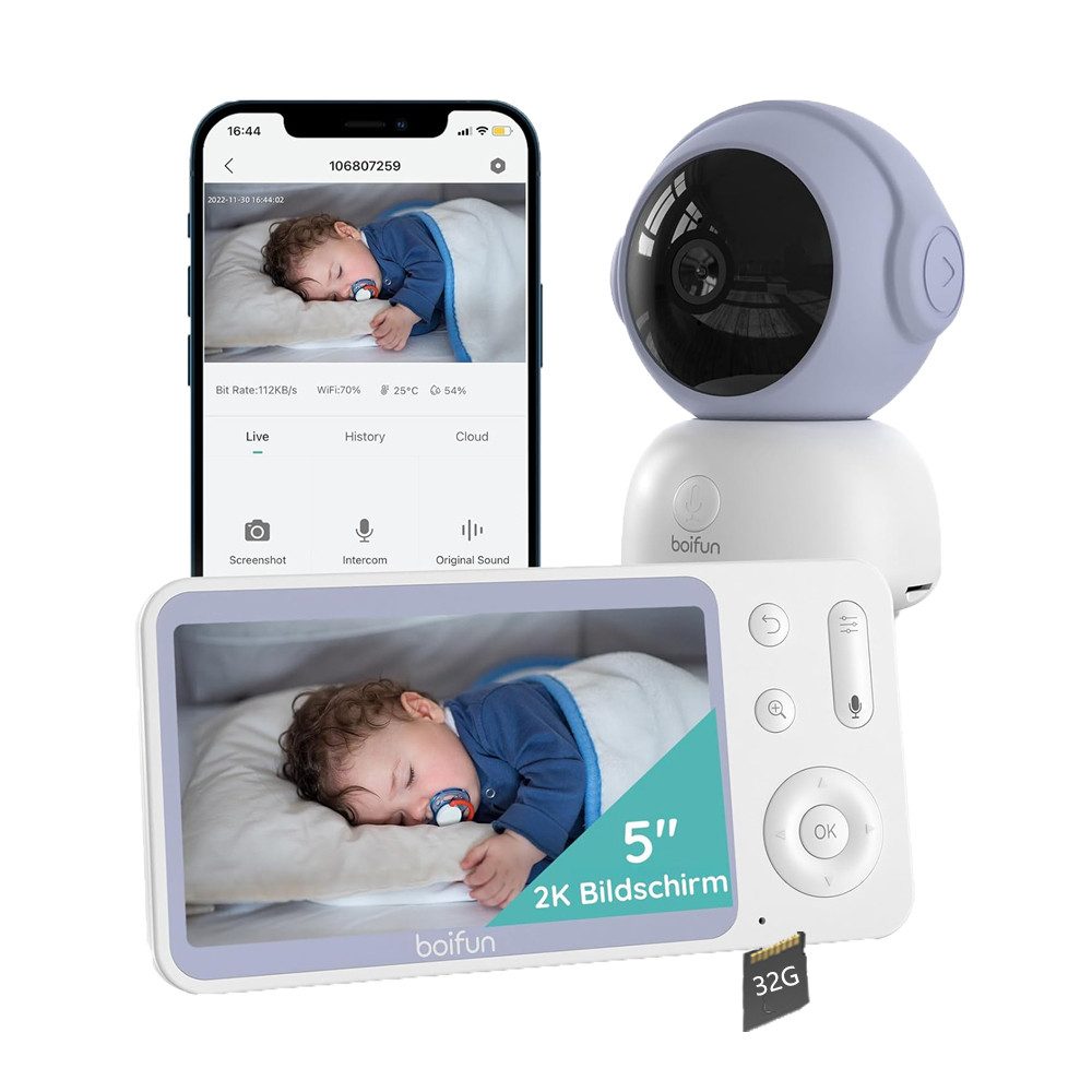 Video-Babyphone Babyphone 720P mit Kamera 5 Zoll Baby Monitor