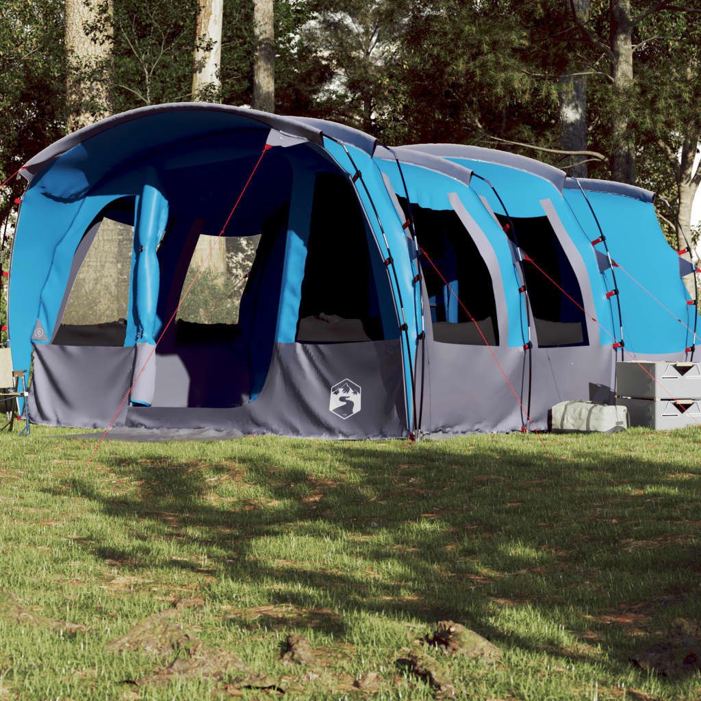 vidaXL Kuppelzelt NA Zelt Campingzelt Tunnelzelt Familienzelt 8 Personen Blau Wasserdic