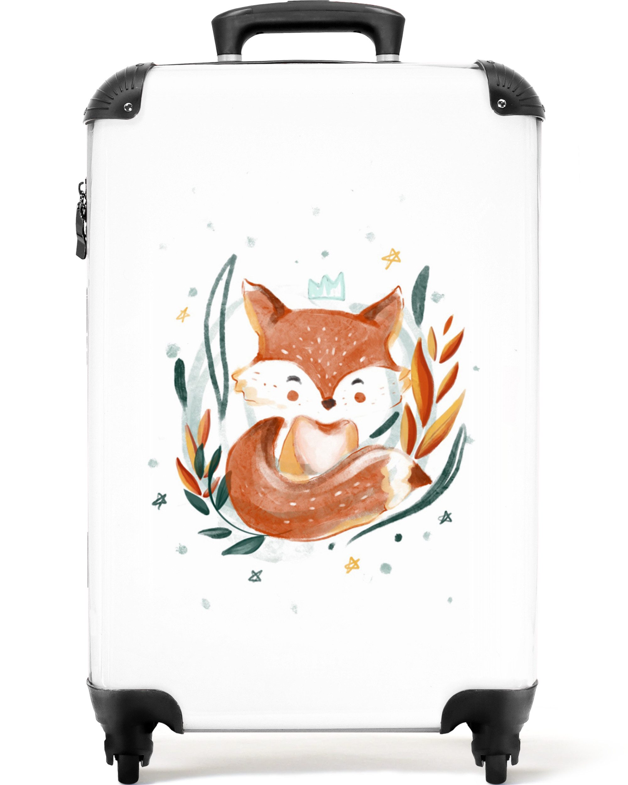 Kinderkoffer Aquarell - Fuchs - Kinder - Illustration - Blätter 55x35x20cm