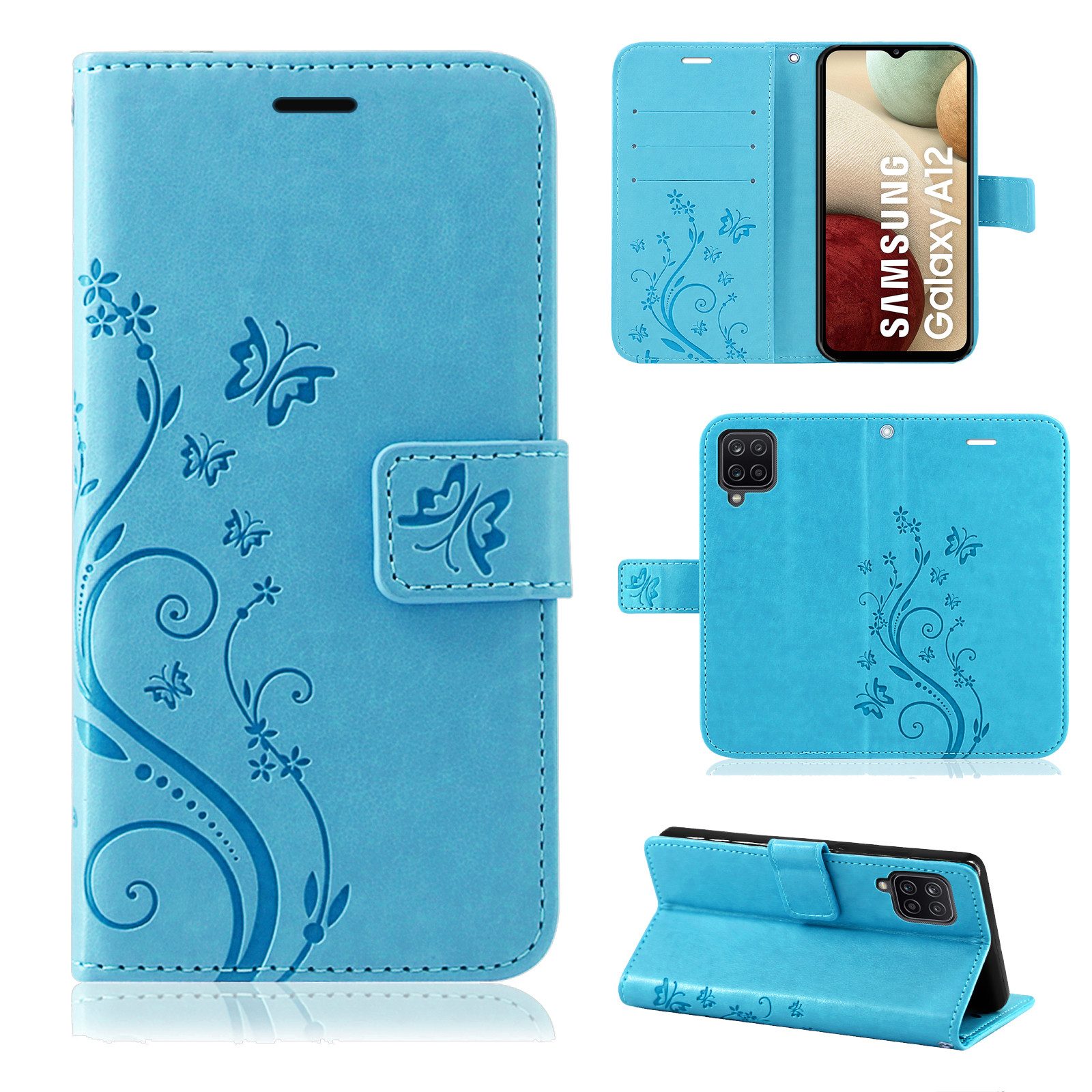 betterfon Handyhülle Handytasche für Samsung Galaxy A12 Buchhülle, Wallet Case mit Kartenfächern Magnetverschluss und weicher Innenhülle