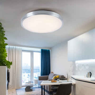 etc-shop LED Deckenleuchte, LED-Leuchtmittel fest verbaut, Warmweiß, Deckenleuchte Deckenlampe Wohnzimmerleuchte opal weiß LED
