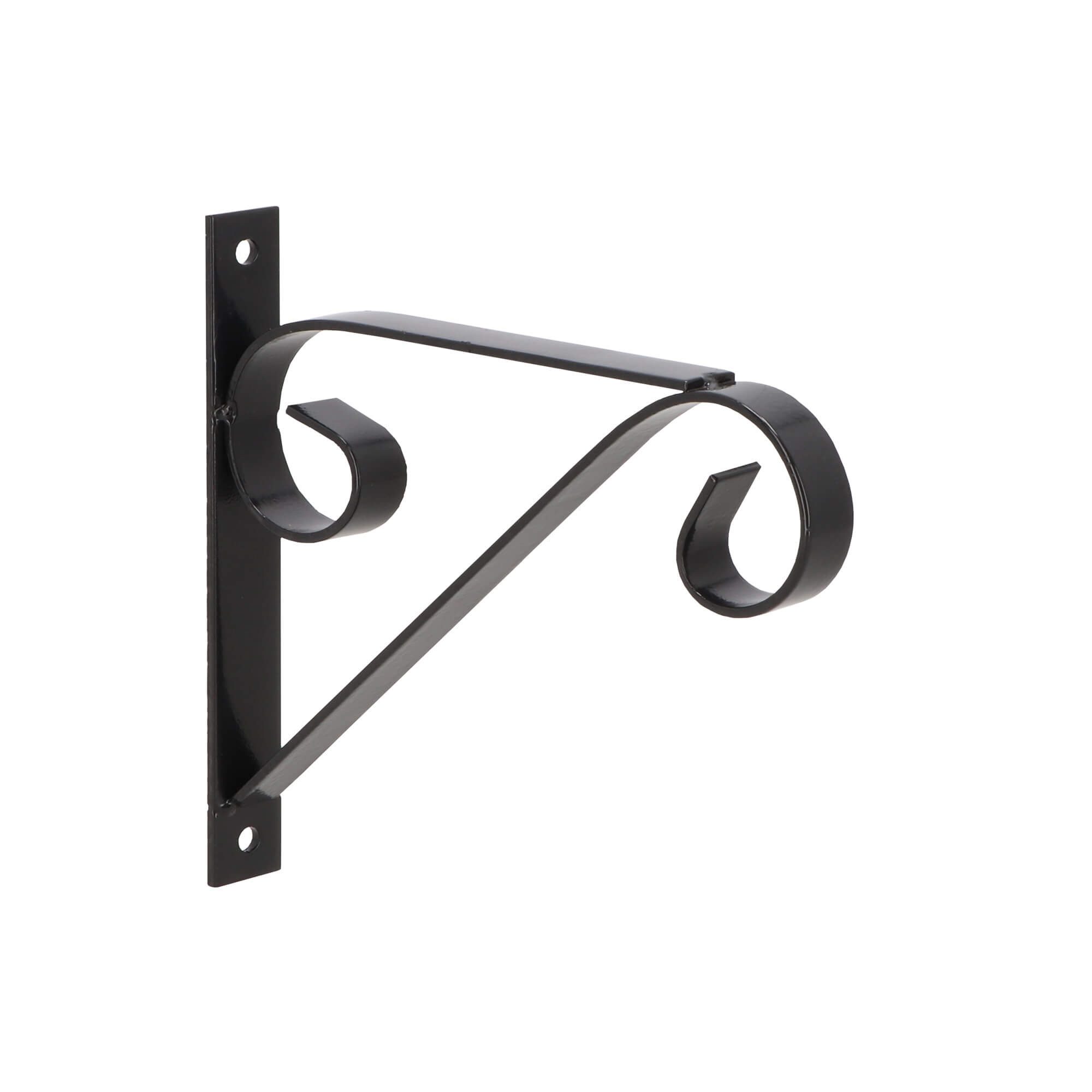 Dekowunder Wandhaken Wandhaken Schnörkel aus Eisen, schwarz – Halter für Blumen & Laternen, (1 x Haken Schnörkel S)