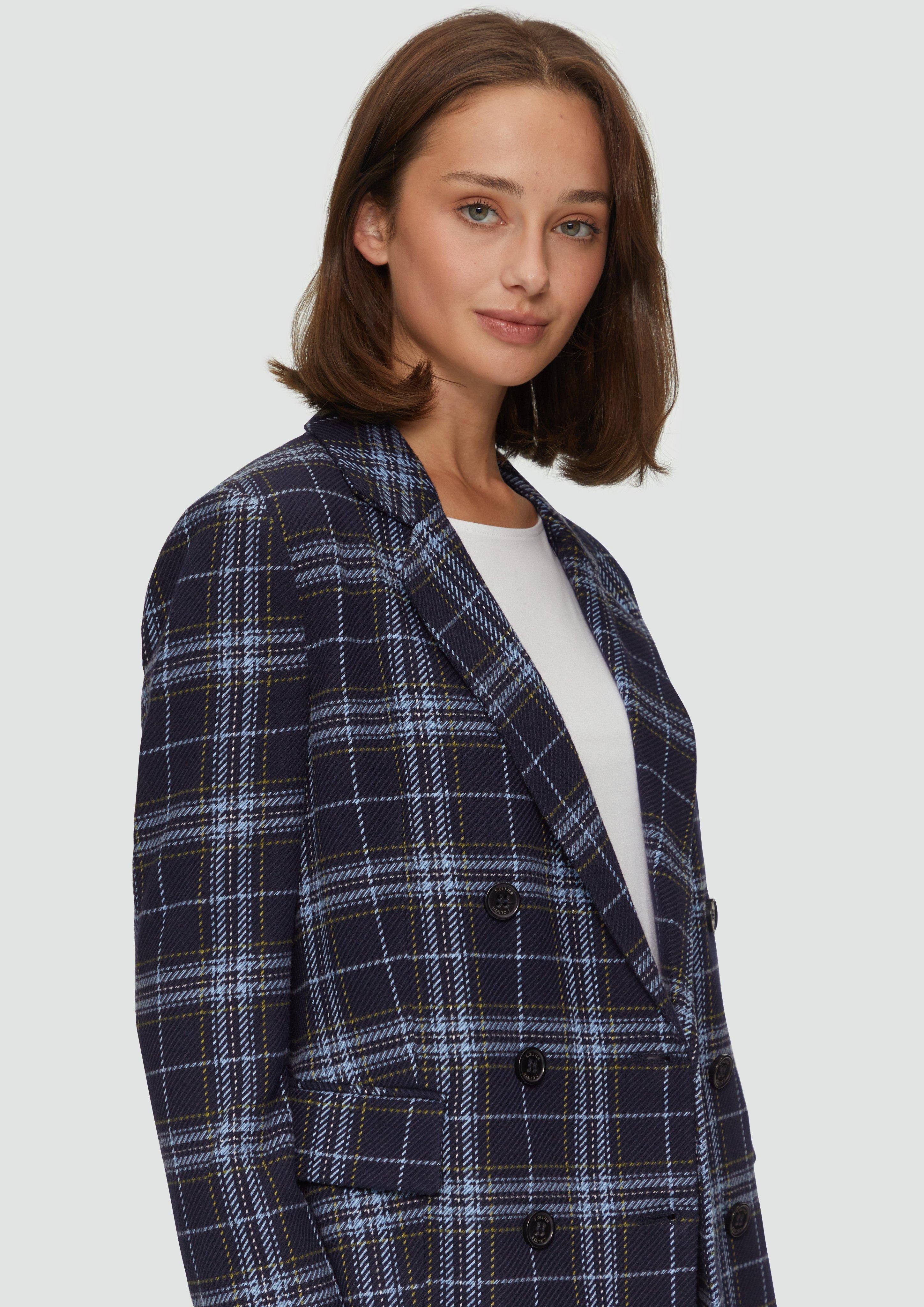 s.Oliver Jackenblazer Langer Twillblazer mit Karomuster günstig online kaufen