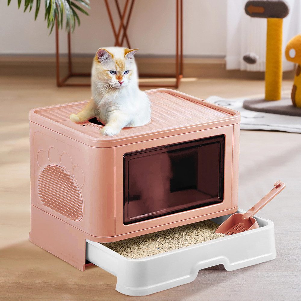 JEOBEST Katzentoilette Katzenklo mit Streuschaufel, Reinigen