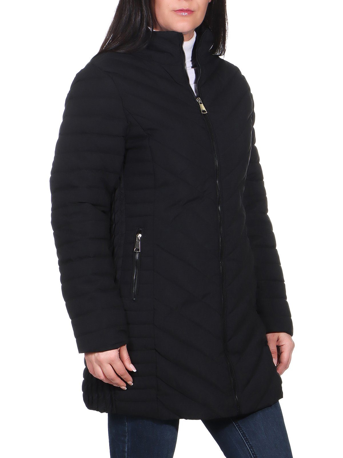 Aurela Damenmode Steppjacke Damen Outdoor Jacke mit Teddyfell - LH105 - mit Kapuze mit Teddyfell