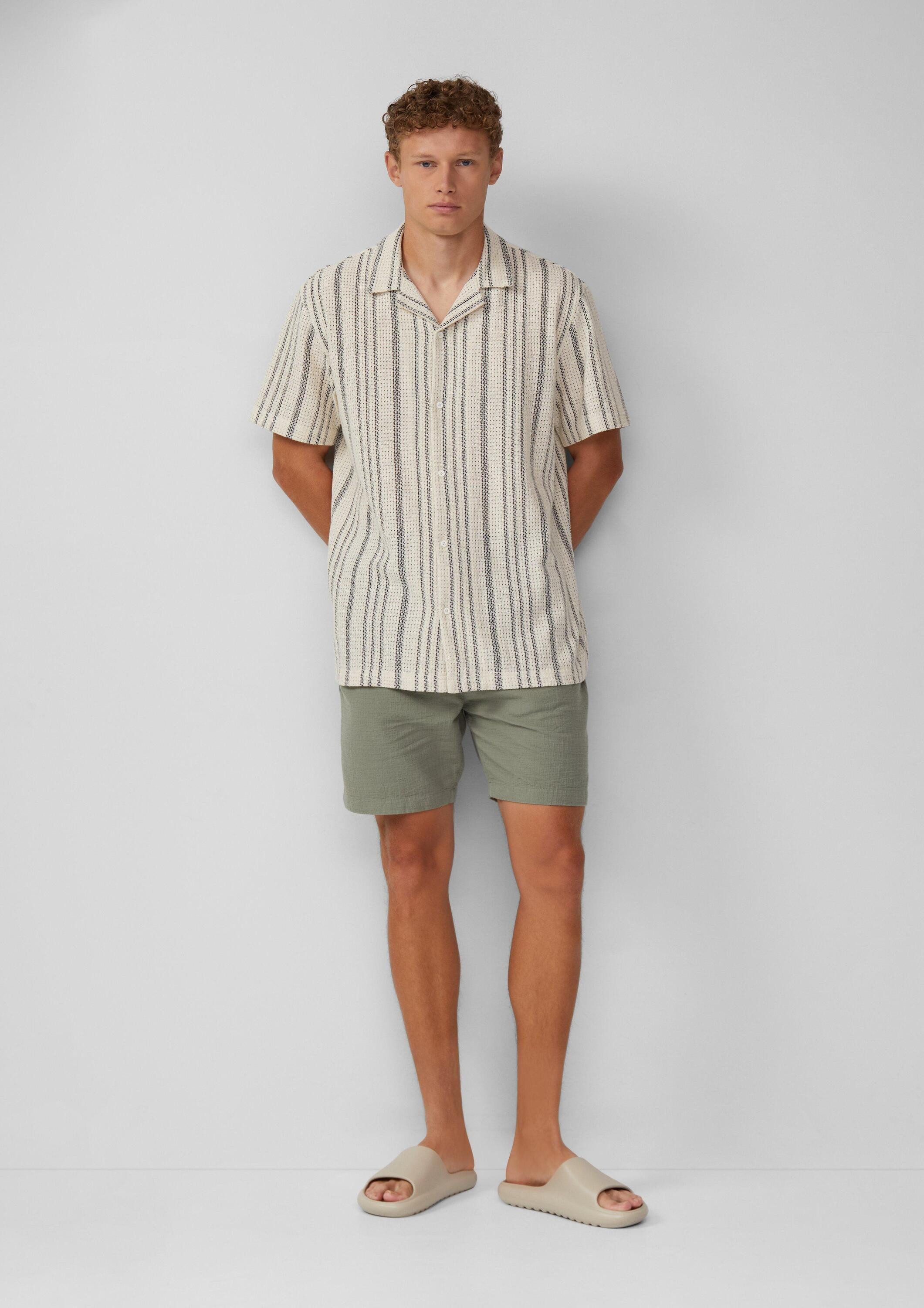 QS Shorts Bermuda Shorts aus Strukturkrepp