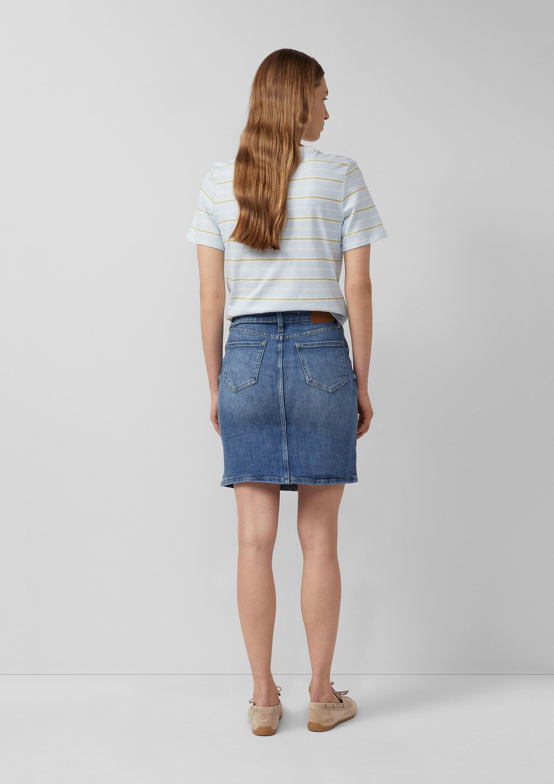 s.Oliver Minirock Rock Kurzer Jeansrock mit Knopfdetail