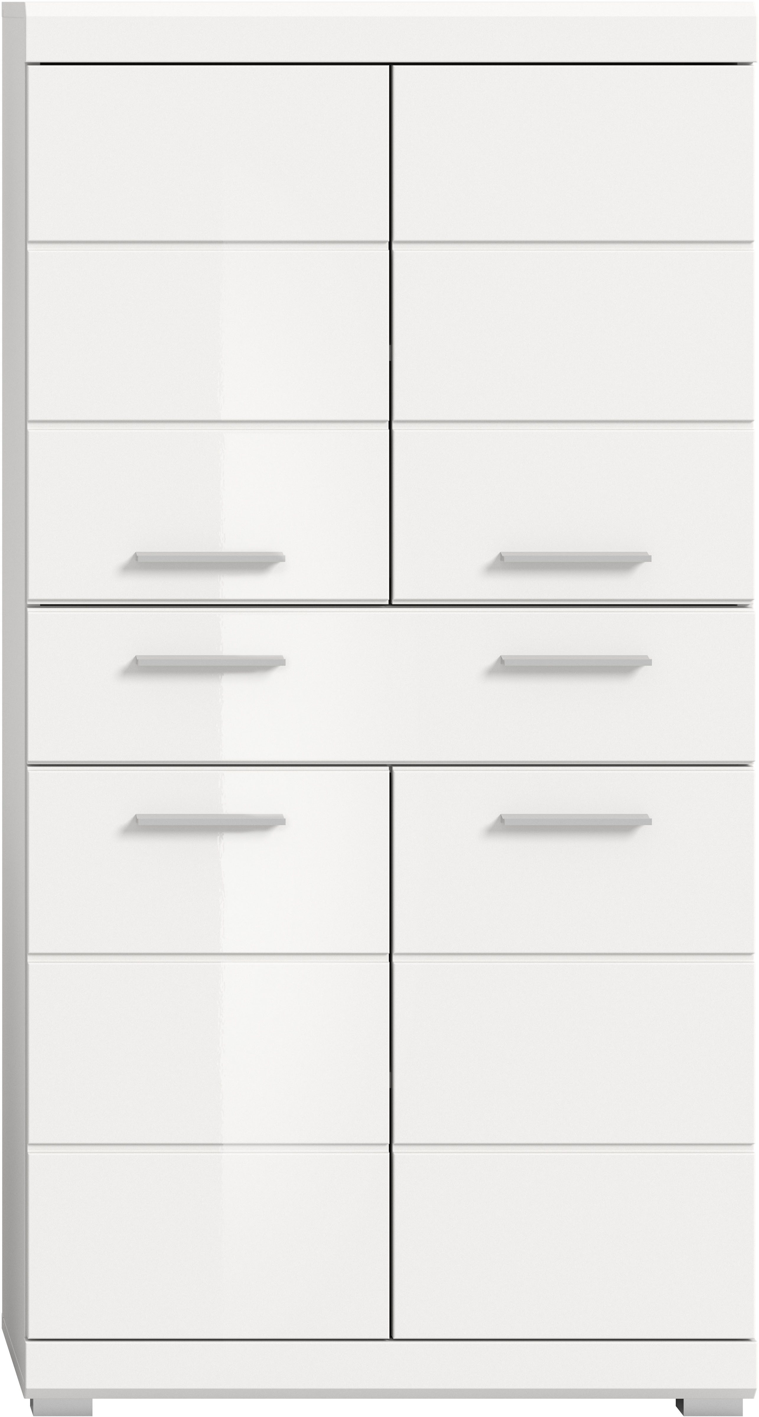 welltime Midischrank SIENA, Breite 74cm, 4 Türen, 1 Schubkasten, 4 Fächer, MDF-Front (TOPSELLER) in verschiedenen Farben erhältlich, Badmöbel, Badschrank, Schrank, Bad