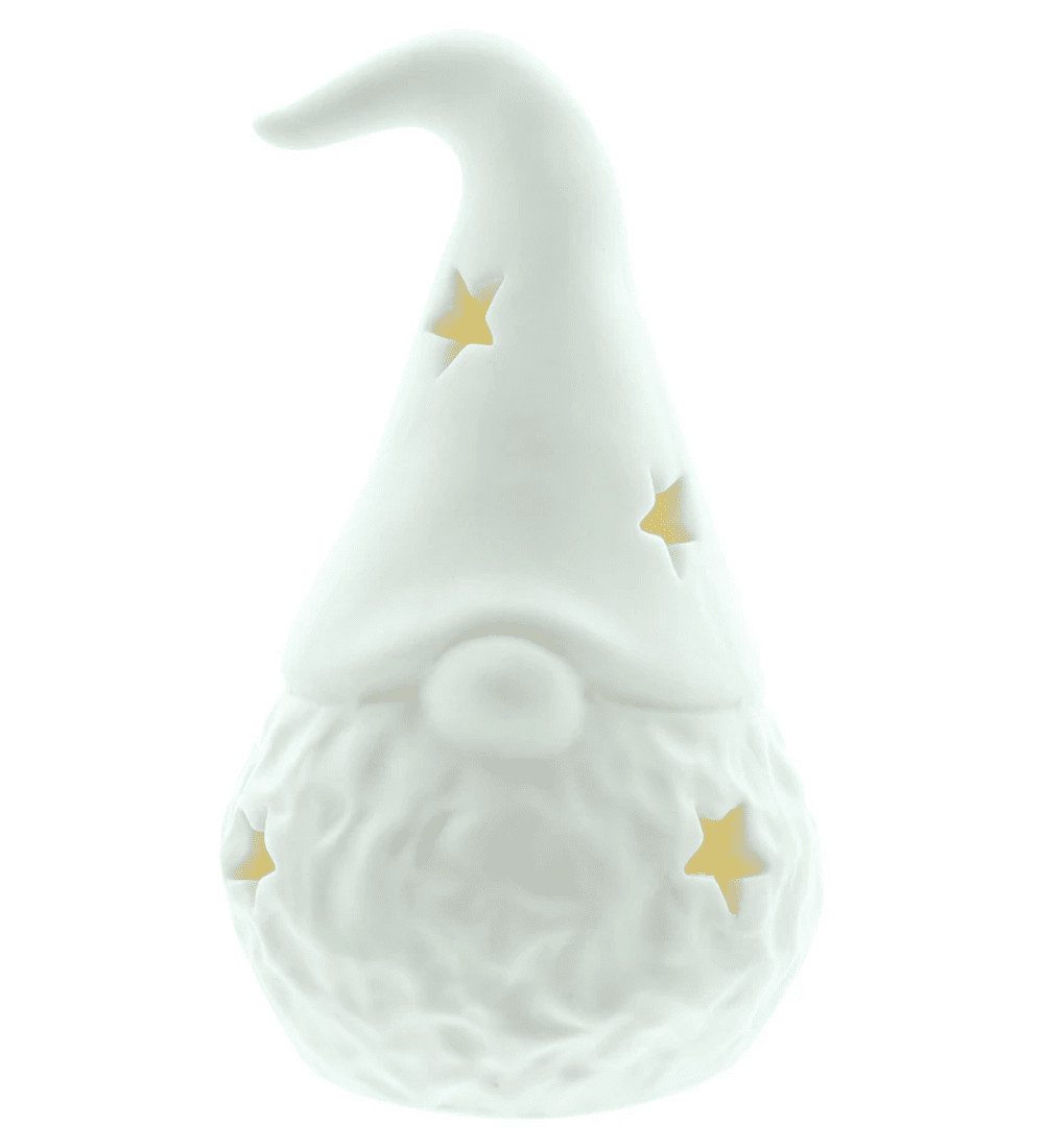 Home-trends24.de Dekofigur LED Бес weiß Sterne Weihnachten Winter Deko Figur Gnom Beleuchtung