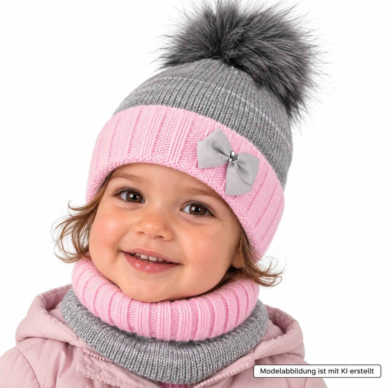 Smarilla Mütze & Schal Strickmütze Loopschal Wintermütze Mädchenmütze Winterset