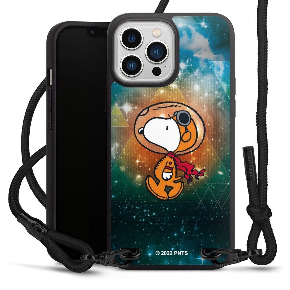 DeinDesign Handyhülle Snoopy Astronaut Offizielles Lizenzprodukt, Apple iPhone 13 Pro Max Premium Handykette Hülle mit Band