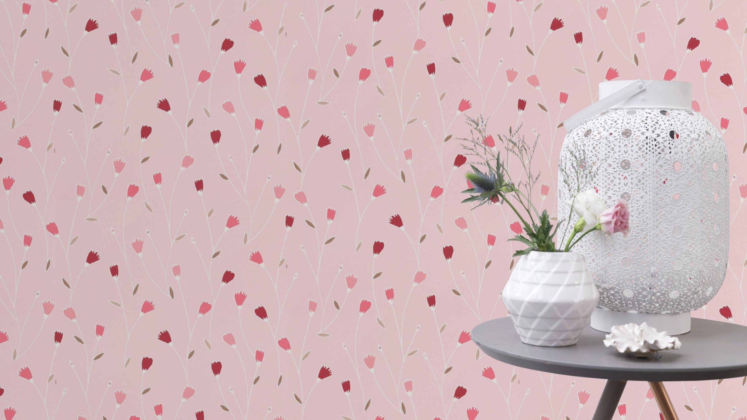 Rasch Papiertapete Blumen in Rosa und Lila, strukturiert, Blumen, (1 St), Floral