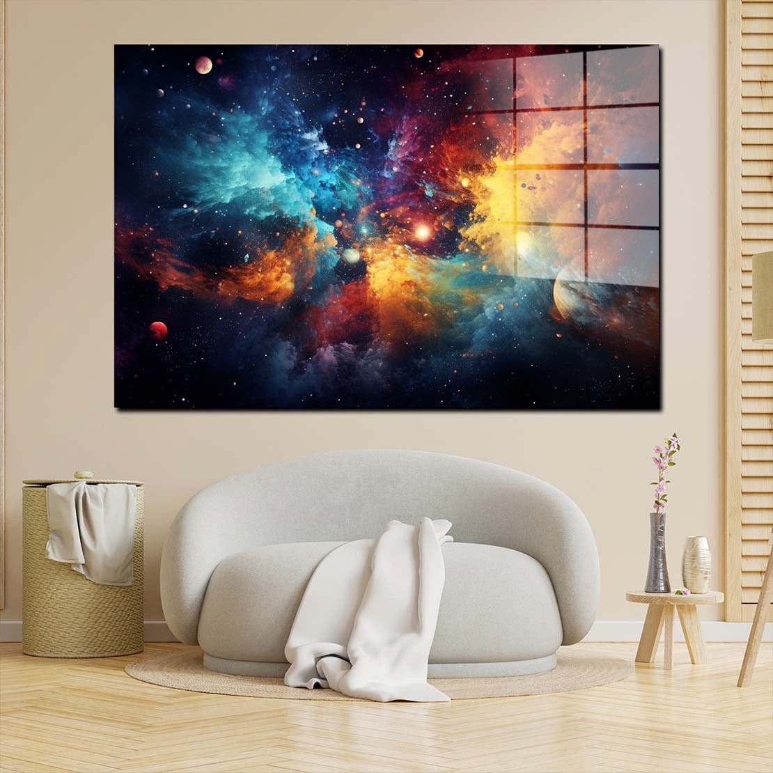Artedinoi Acrylglasbild Weltraum Abstract Style Acrylglas Wandbild Bild Wanddeko Wohnzimmer XL