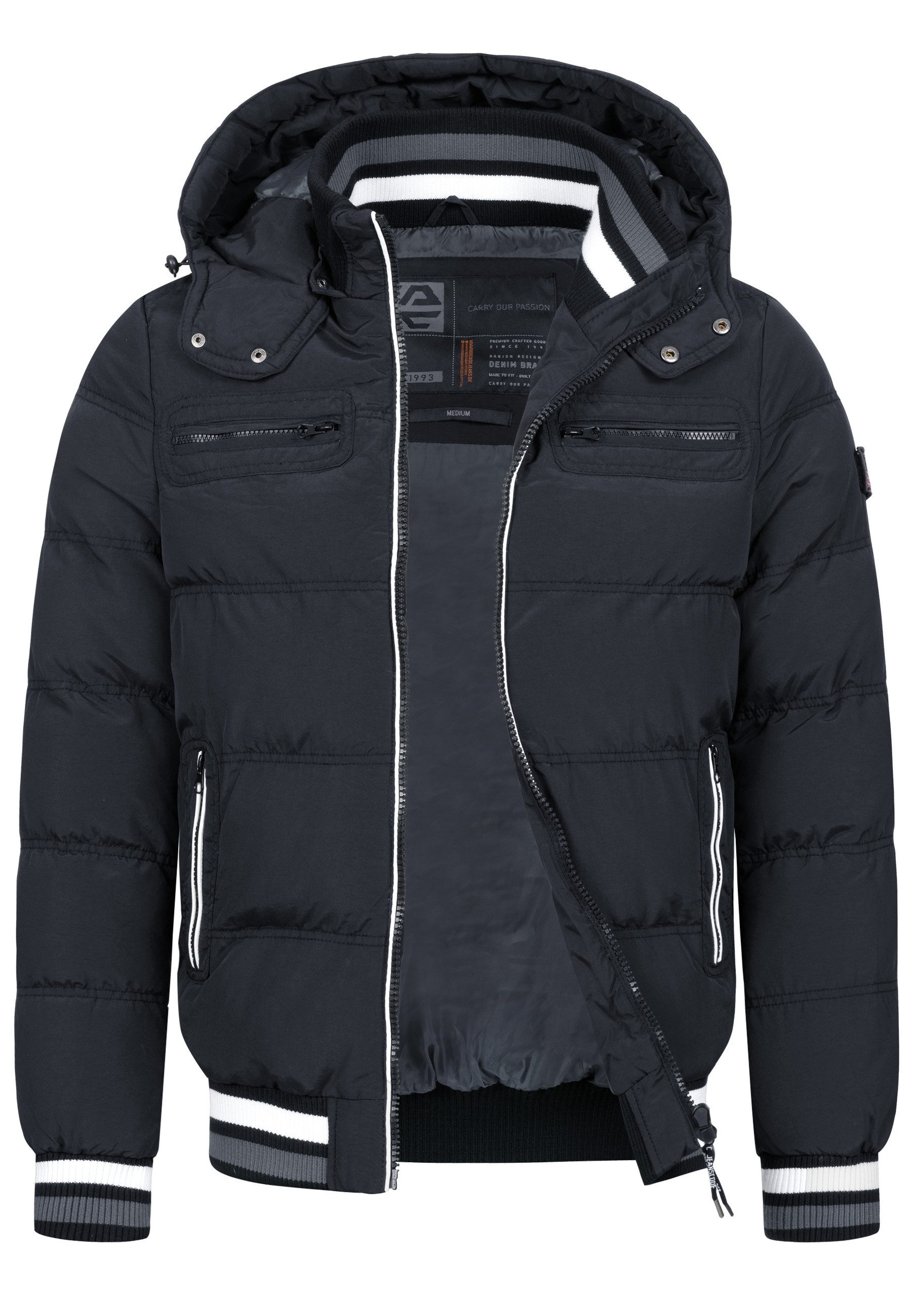 Indicode Winterjacke Marlon mit sportlichem Rippstrickbündchen günstig online kaufen