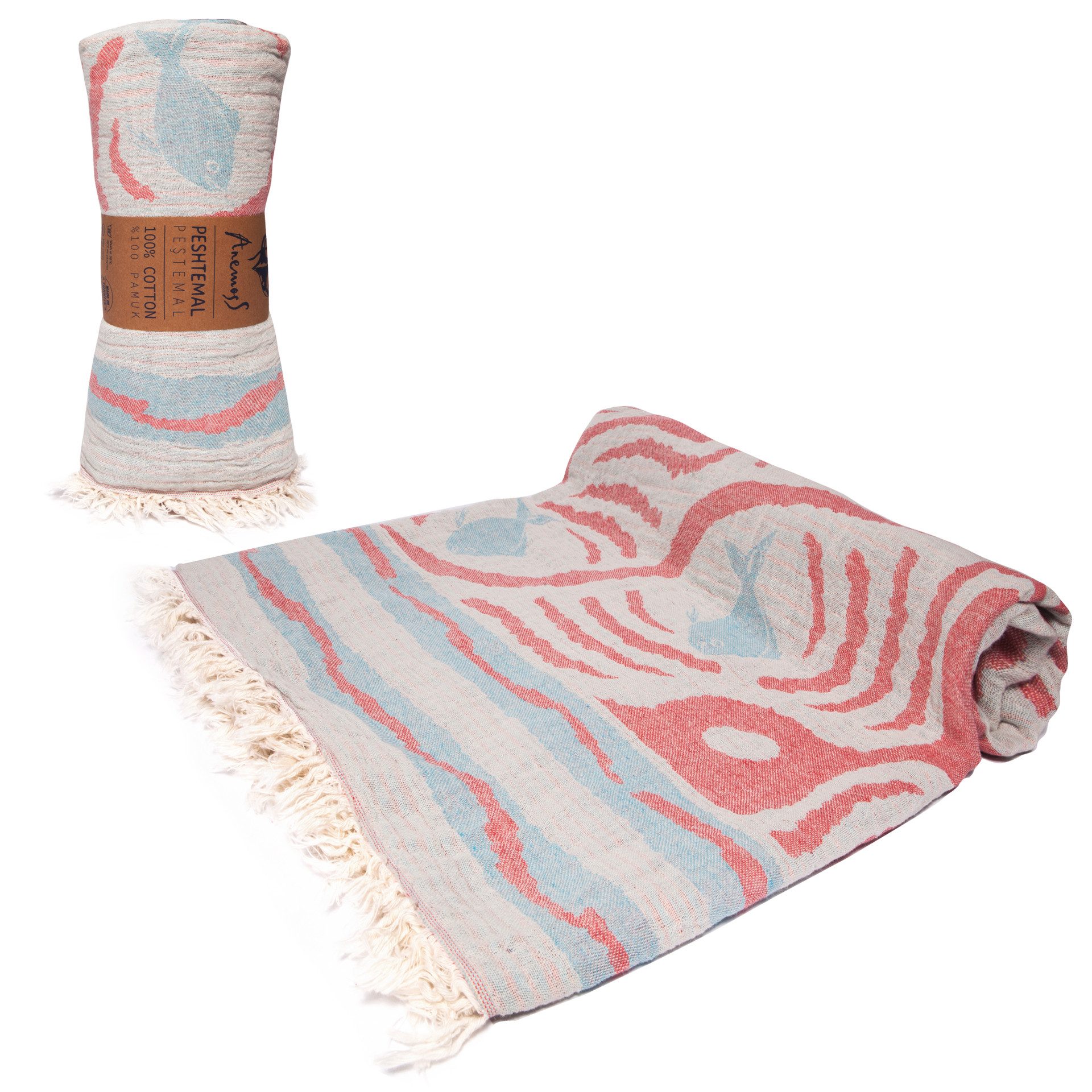 ANEMOSS Hamamtücher Anemoss Aquarium Peshtemal, 100% Baumwolle, 100x180 cm, Made in Türkiy, (1-St)