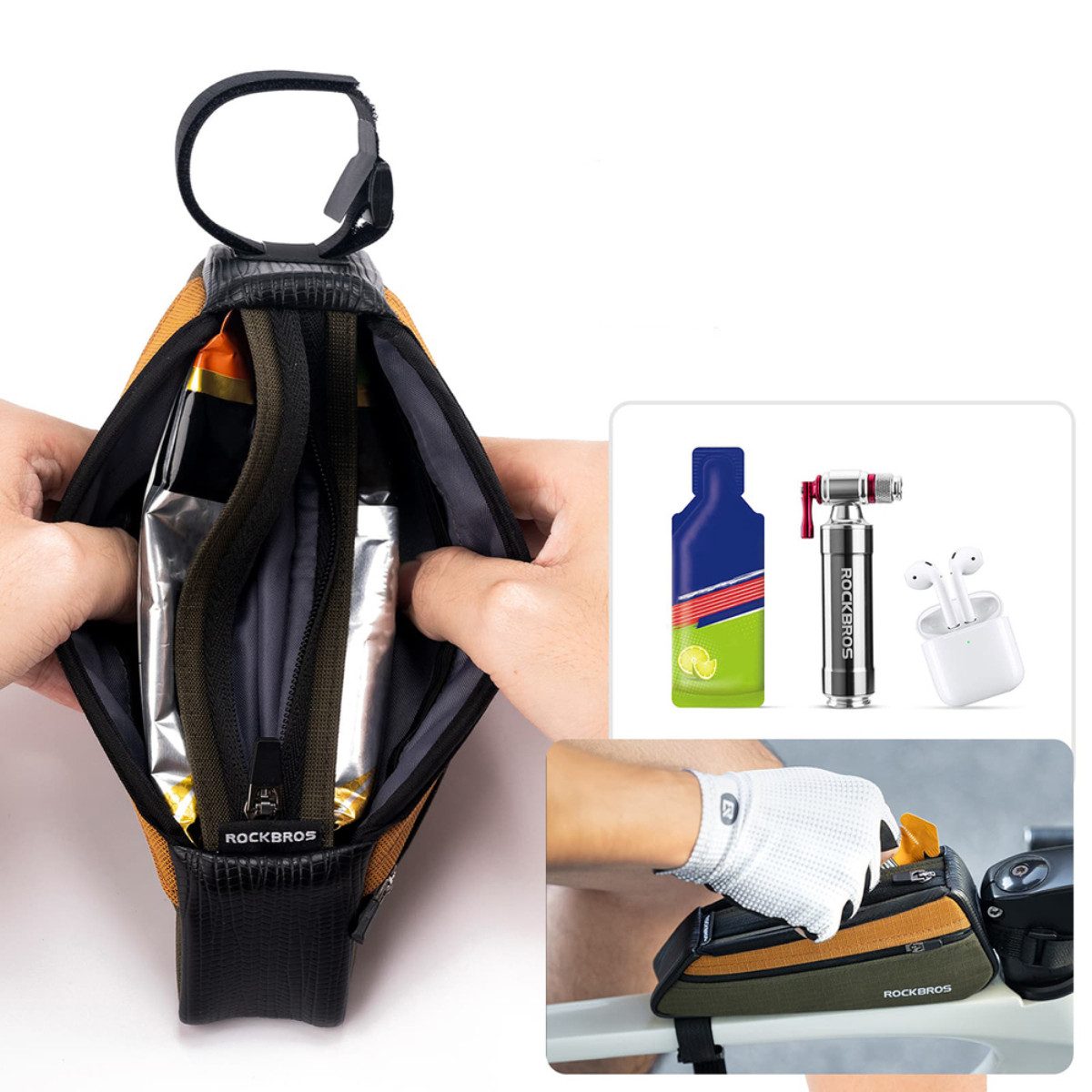 ROCKBROS Fahrradtasche 088, Aerodynamische Tasche mit zwei Befestigungsoptionen