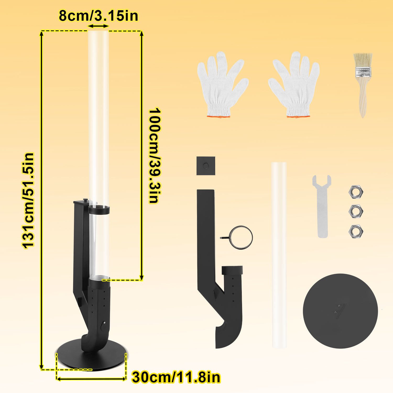 Clanmacy Feuerschale Ambiente Feuerrohr Pelletfackel Glas Gartenheizung Ter günstig online kaufen