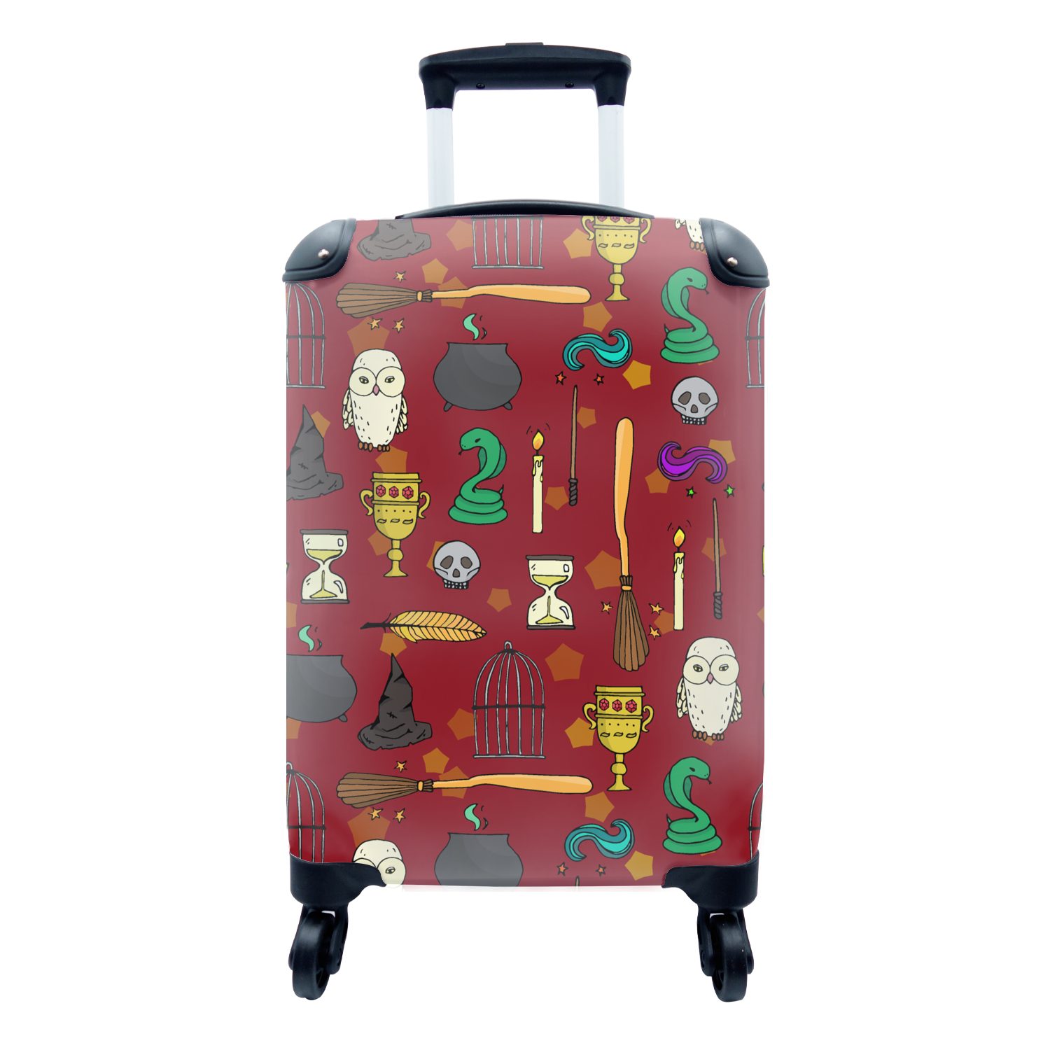 - Teeny für Handgepäckkoffer Ferien, Reisekoffer - - Schlange Muster, MuchoWow Eule 4 Handgepäck Reisetasche Trolley, mit Rollen, rollen,