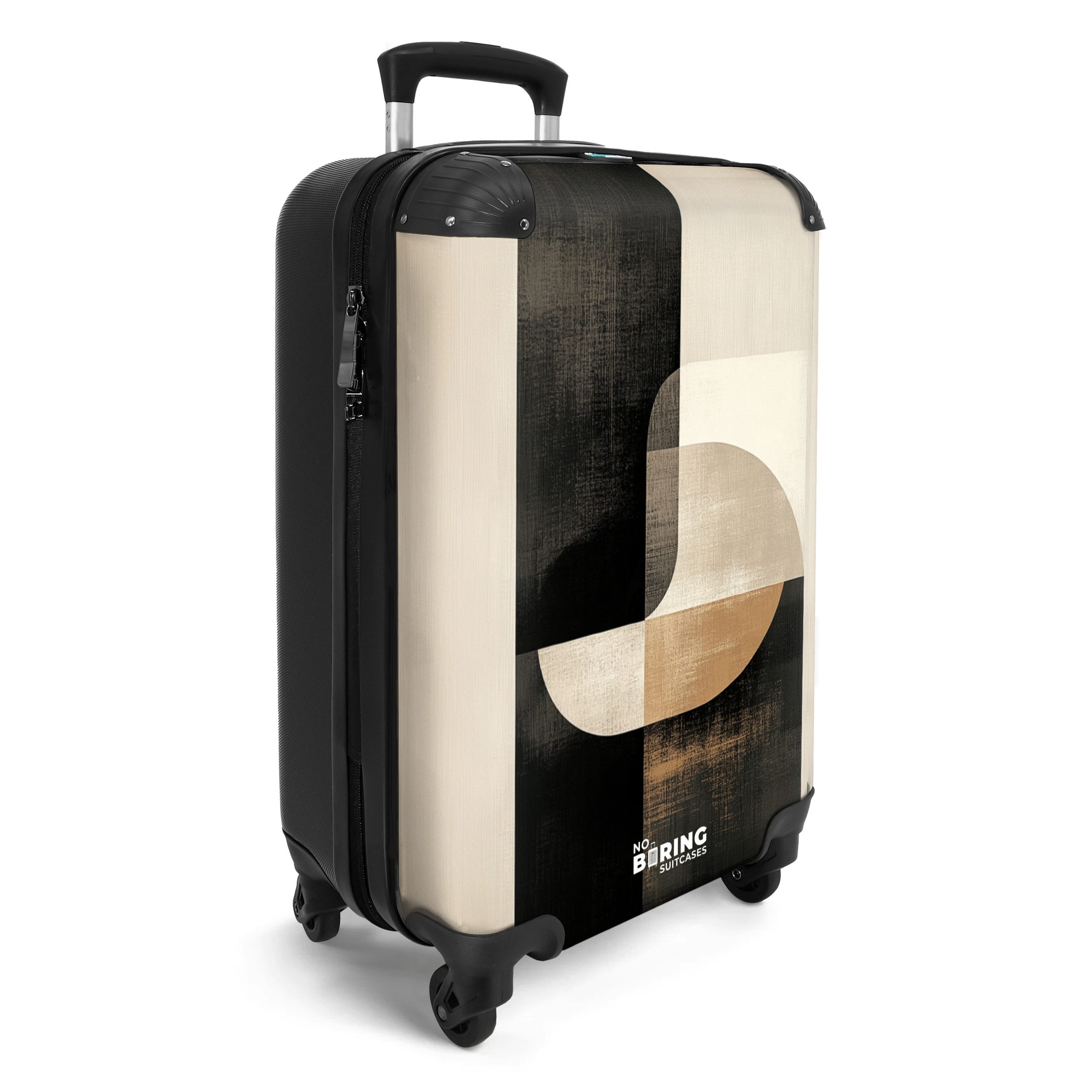 NoBoringSuitcases.com© Hartschalen-Trolley Abstrakte Formen in Schwarz günstig online kaufen