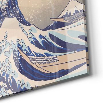 DEQORI Glasbild 'Große Welle vor Kanagawa', 'Große Welle vor Kanagawa', Glas Wandbild Bild schwebend modern