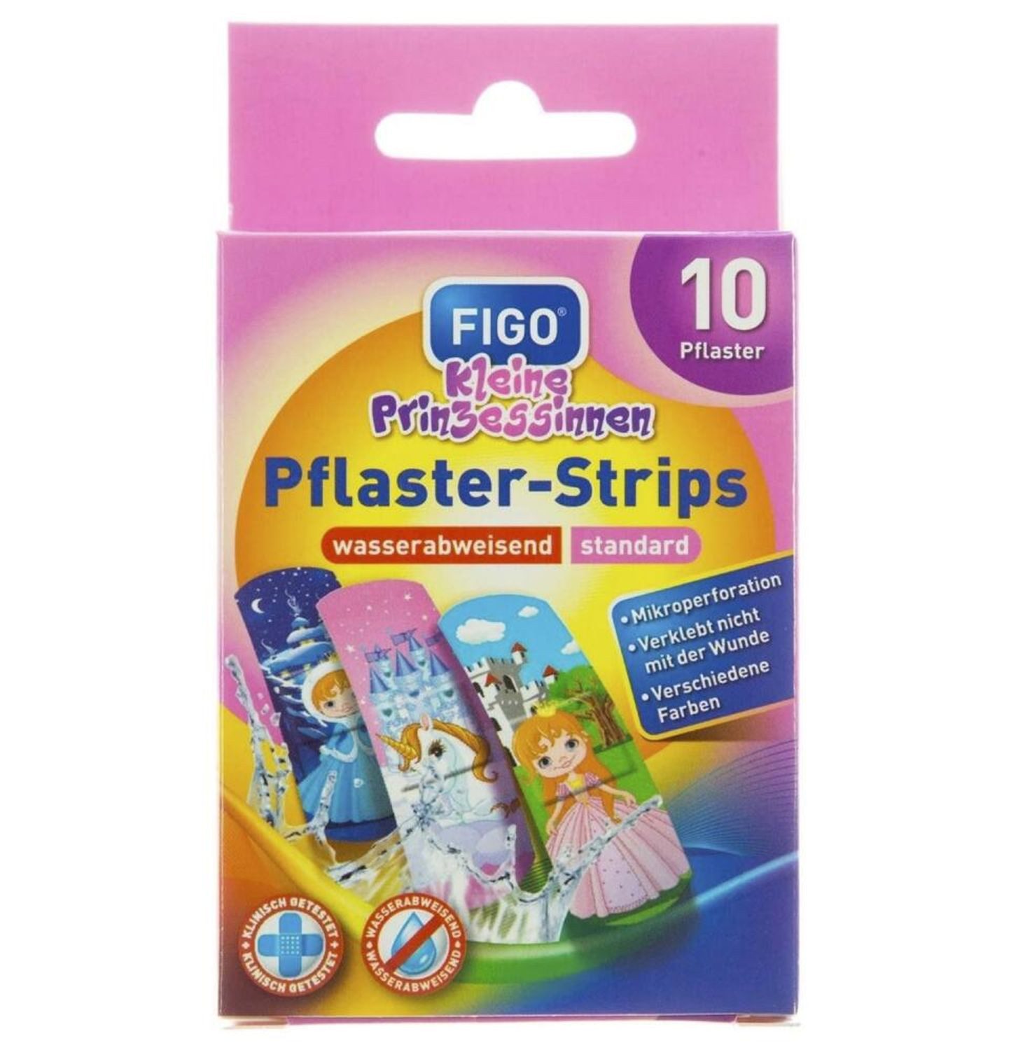 FIGO Wundpflaster 20x FIGO Kinder Pflaster Strips Kleine Prinzessinnen Wundverband Set (20 St)