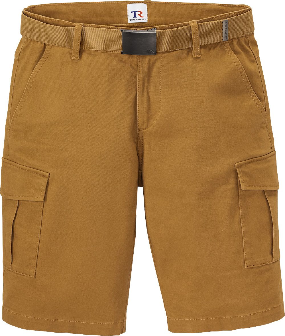 Tom Ramsey Cargobermudas aus robustem Baumwoll-Stretch-Gewebe und mit Gürtel
