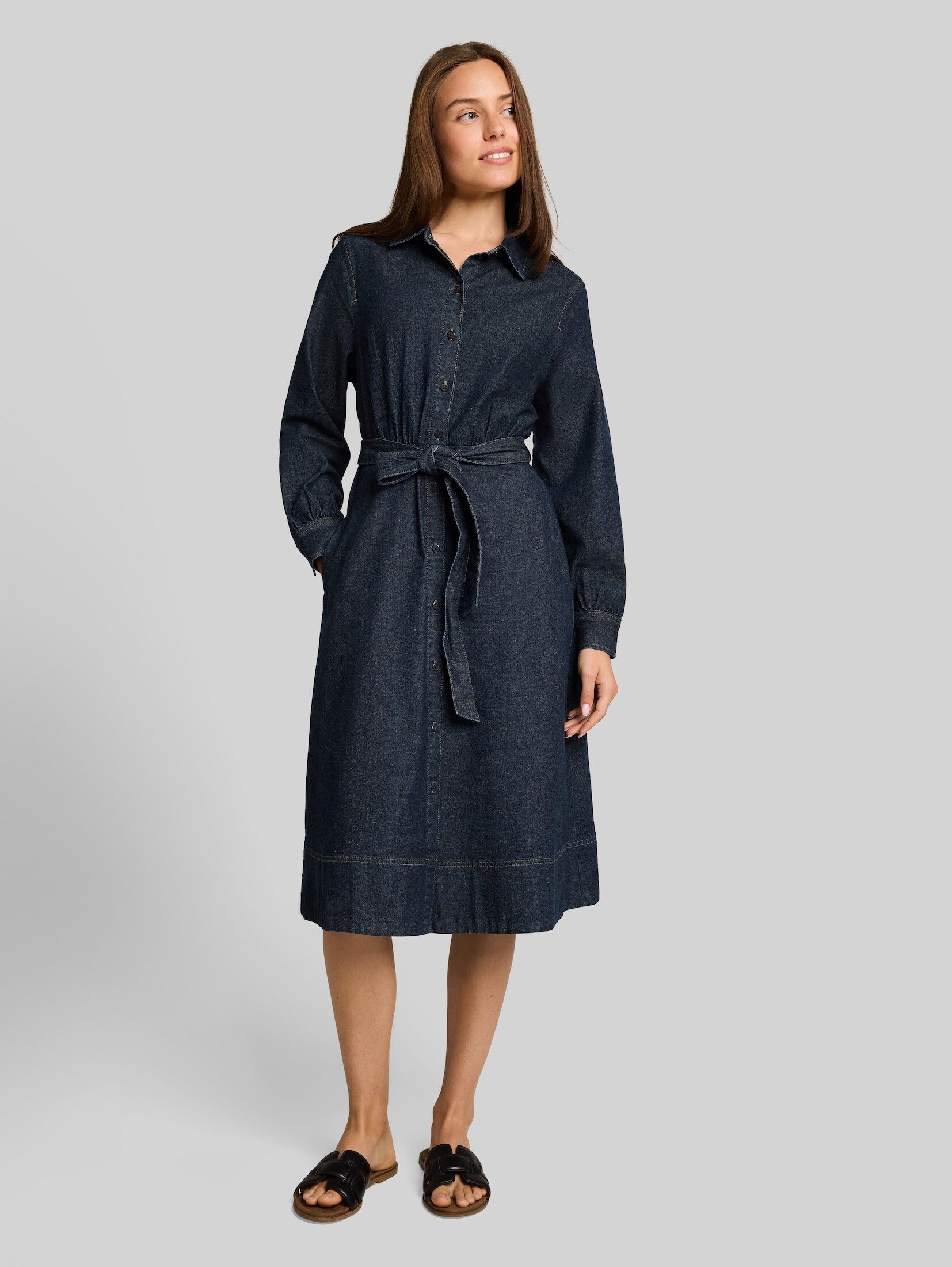 TOM TAILOR Sommerkleid Kleider & Jumpsuits Loose Fit Jeanskleid mit Gürtel