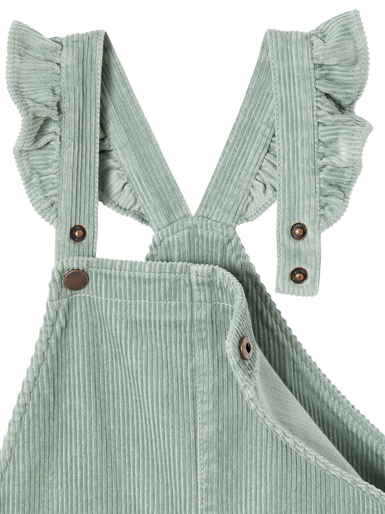 vertbaudet Jumpsuit Mädchen Cord-Latzhose mit Volantträgern