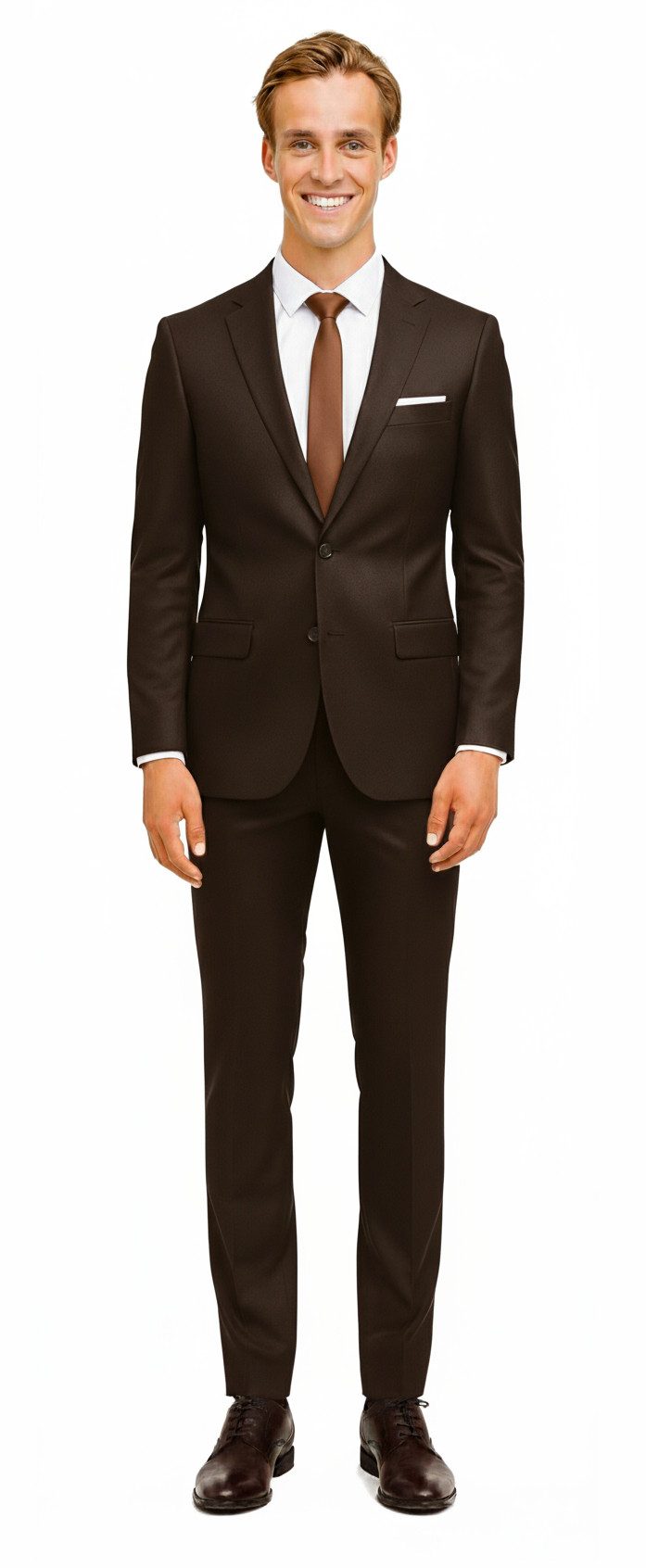 Freiherr von Falkenhausen Anzug S 150 braun Super 150 slim fit 100% Schurwolle „lusso extraleggera“ slim fit / Super 150 extra feine Schurwolle ca. 150 gramm