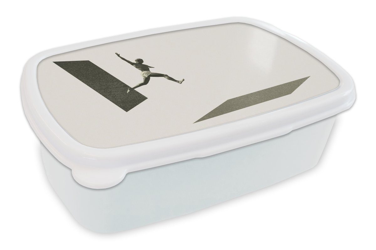 für Lunchbox - Kinder für Brotbox Jahrgang weiß Erwachsene, und Jungs Brotdose, MuchoWow - Design, und Mann Mädchen Kunststoff, (2-tlg),