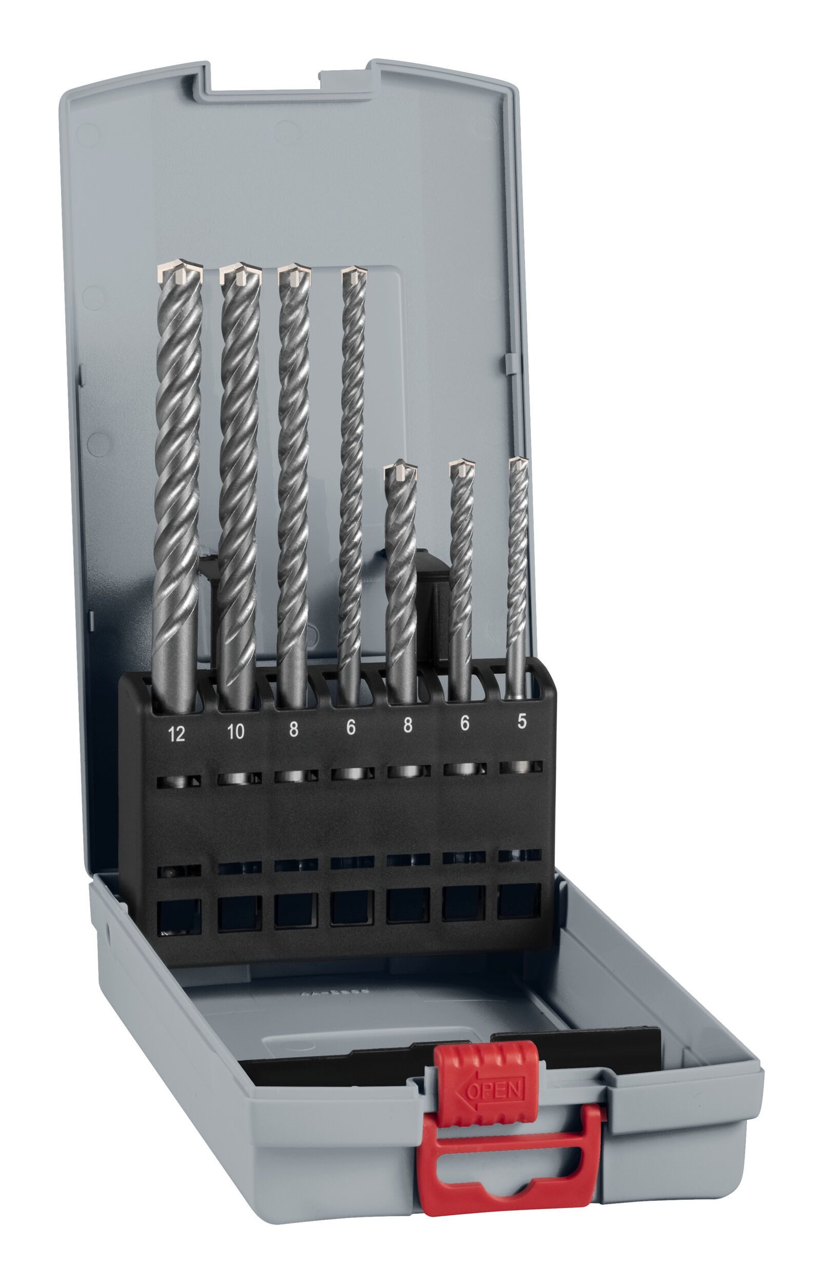 BOSCH Universalbohrer Pro SDS plus-5X, (7 Teile), SDS plus-5X Hammerbohrer-Set, 5/6/8/6/8/10/12 mm, 7-teilig